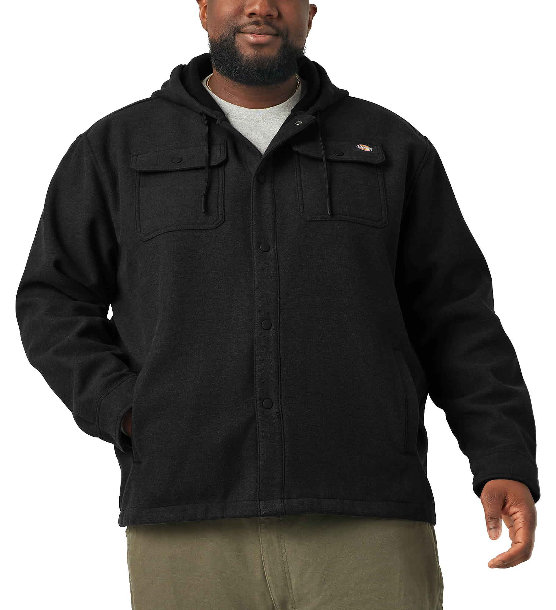 Image of Dickies Bonded Shirt Jacket for Men - Black - 3XL