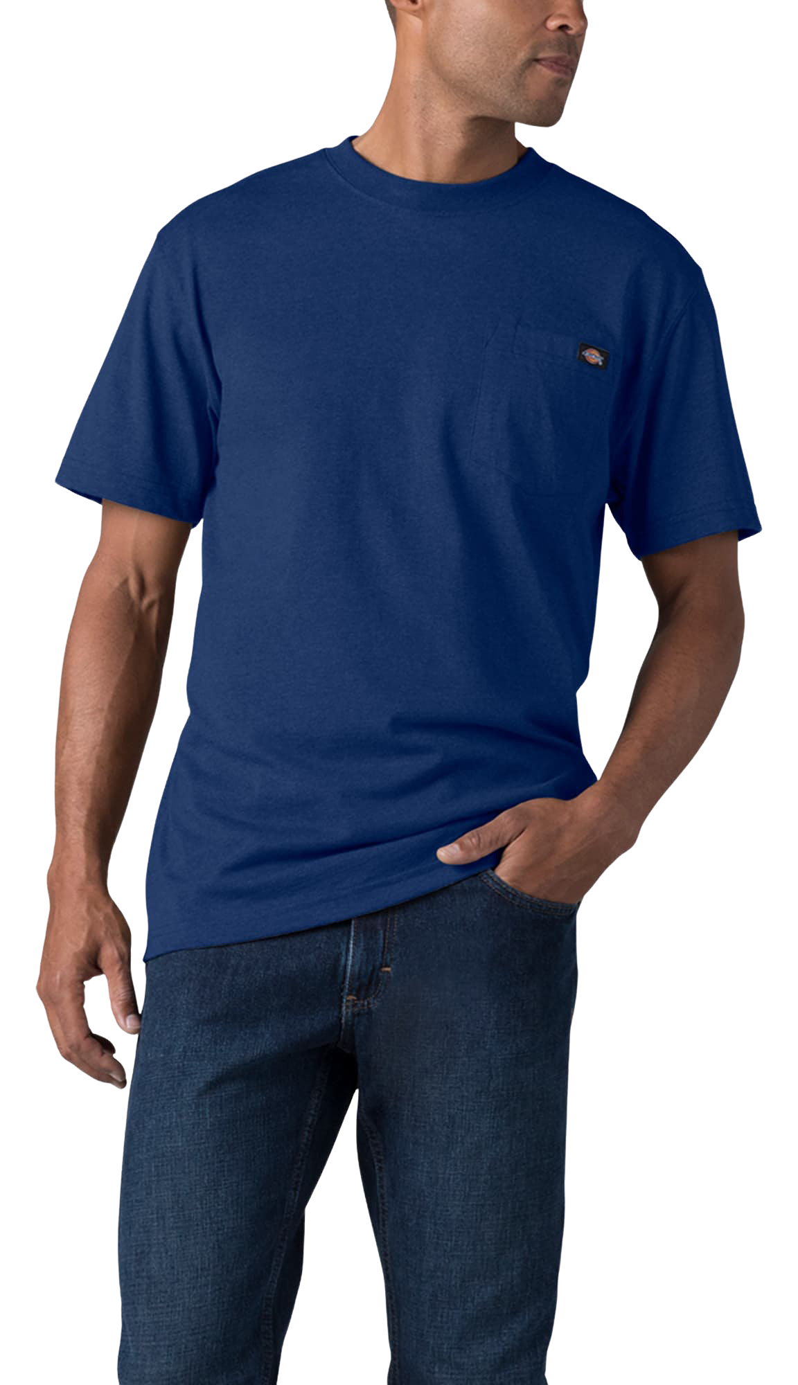 Image of Dickies Heavyweight Short-Sleeve Pocket T-Shirt for Men - Limoges Blue Heather