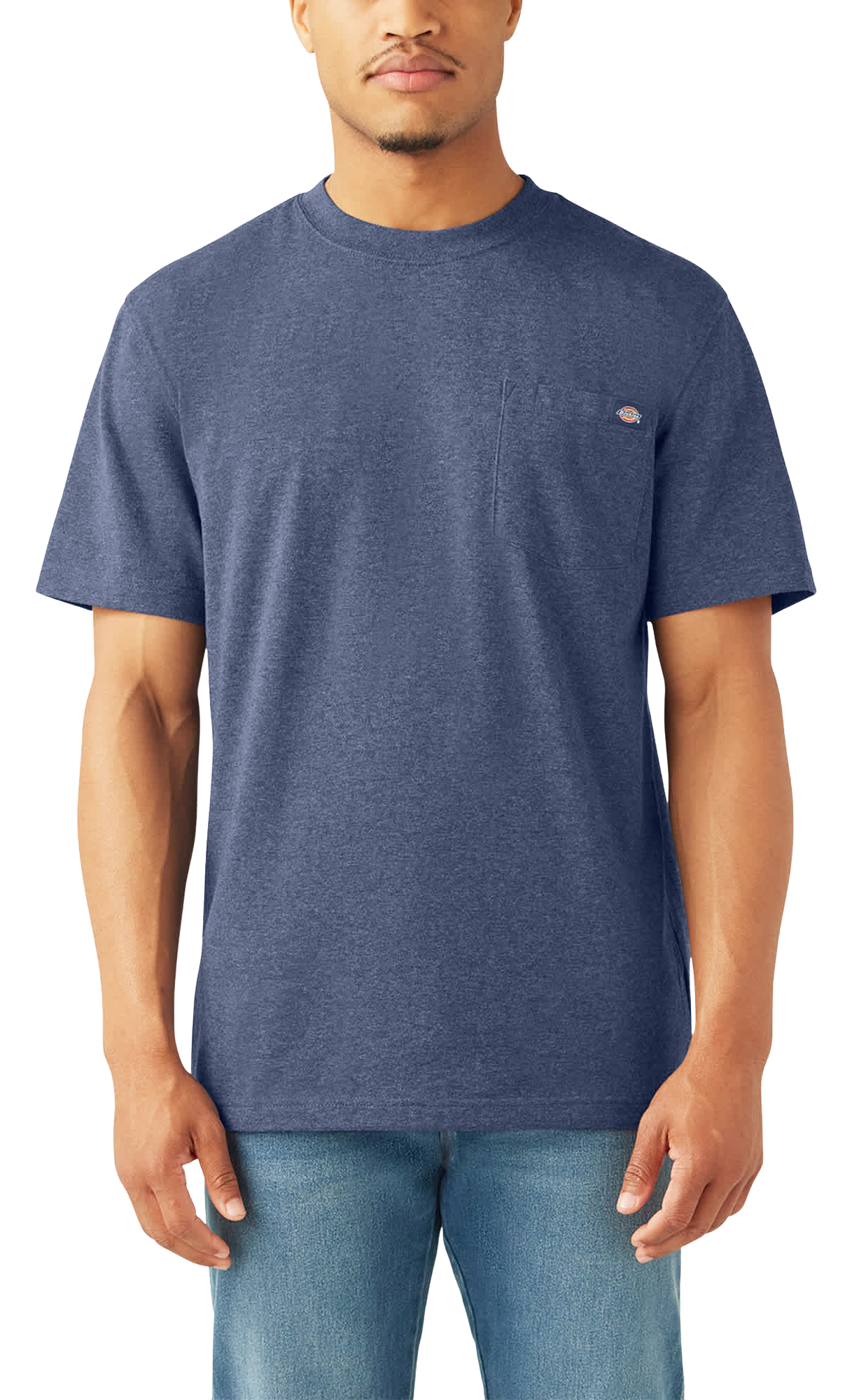 Image of Dickies Heavyweight Short-Sleeve Pocket T-Shirt for Men - Dark Denim Heather - L