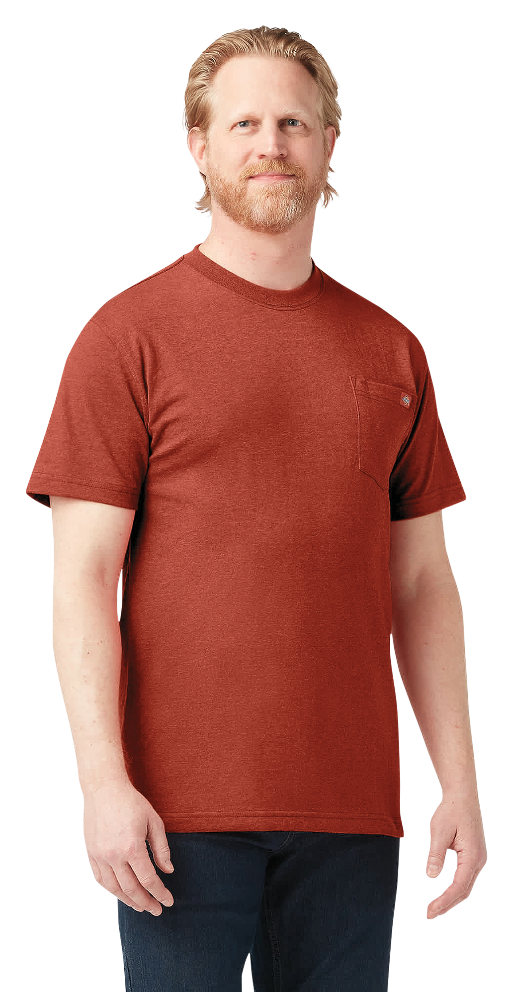 Image of Dickies Heavyweight Short-Sleeve Pocket T-Shirt for Men - Rustic Red Heather