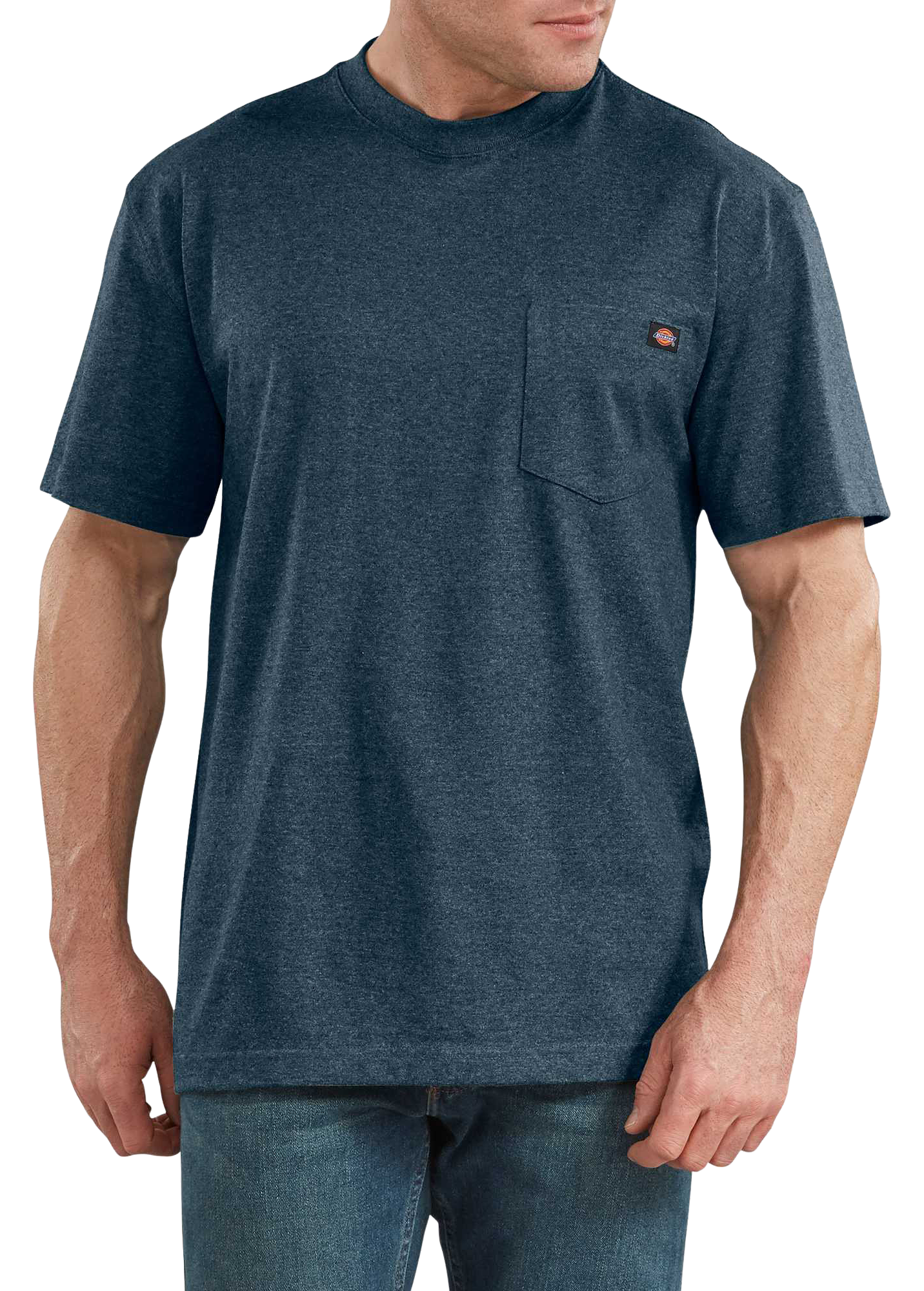 Image of Dickies Heavyweight Short-Sleeve Pocket T-Shirt for Men - Baltic Blue Heather
