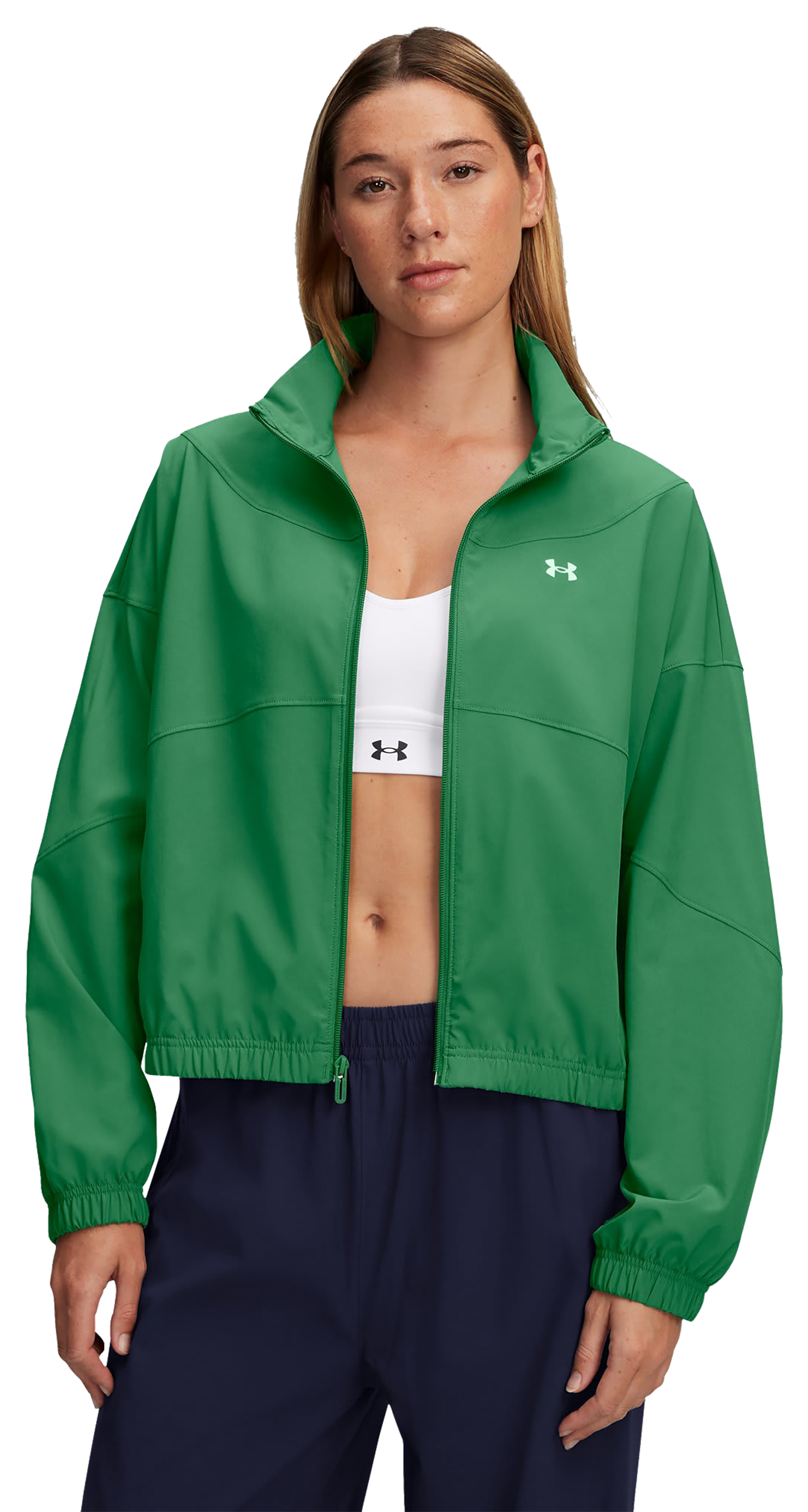 Image of Under Armour Rival Woven Jacket for Ladies - Team Kelly Green/White - SM