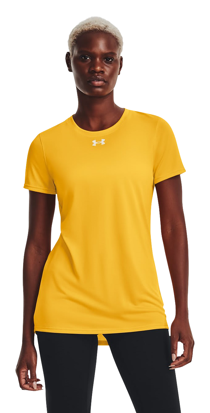 Image of Under Armour UA Tech Team Short-Sleeve Shirt for Ladies - Steeltown Gold/White