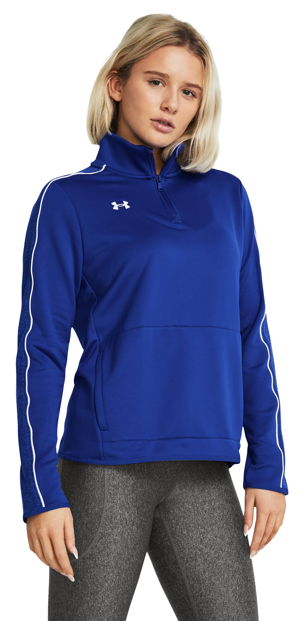 Image of Under Armour Command Warm-Up Quarter-Zip Pullover for Ladies - Team Royal/White