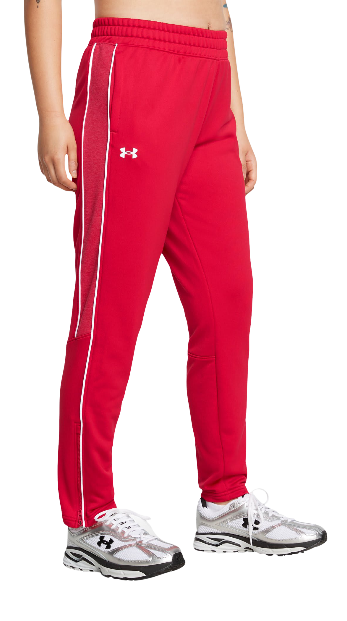 Image of Under Armour Command Warm-Up Pants for Ladies - Red/White