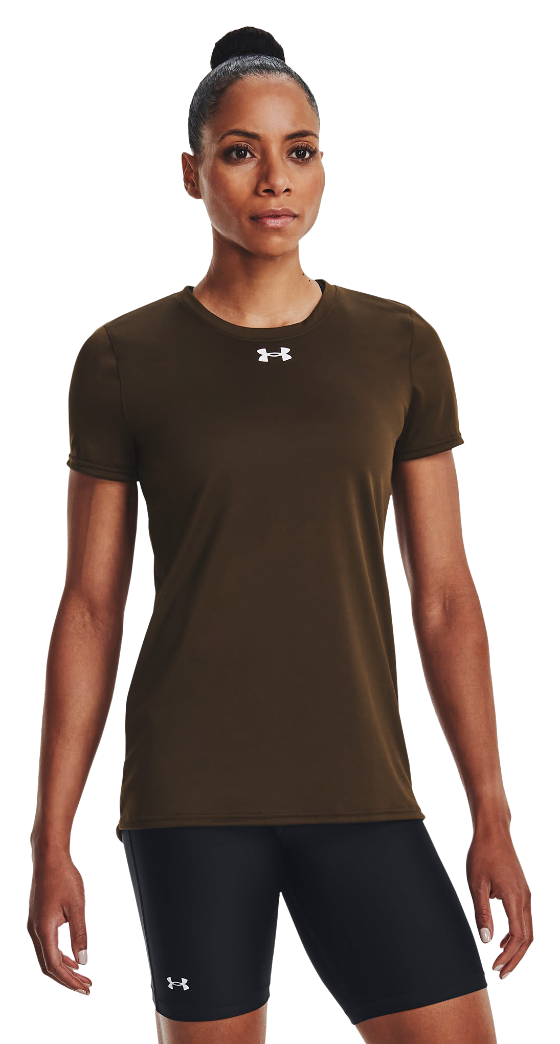Image of Under Armour UA Tech Team Short-Sleeve Shirt for Ladies - Cleveland Brown/White
