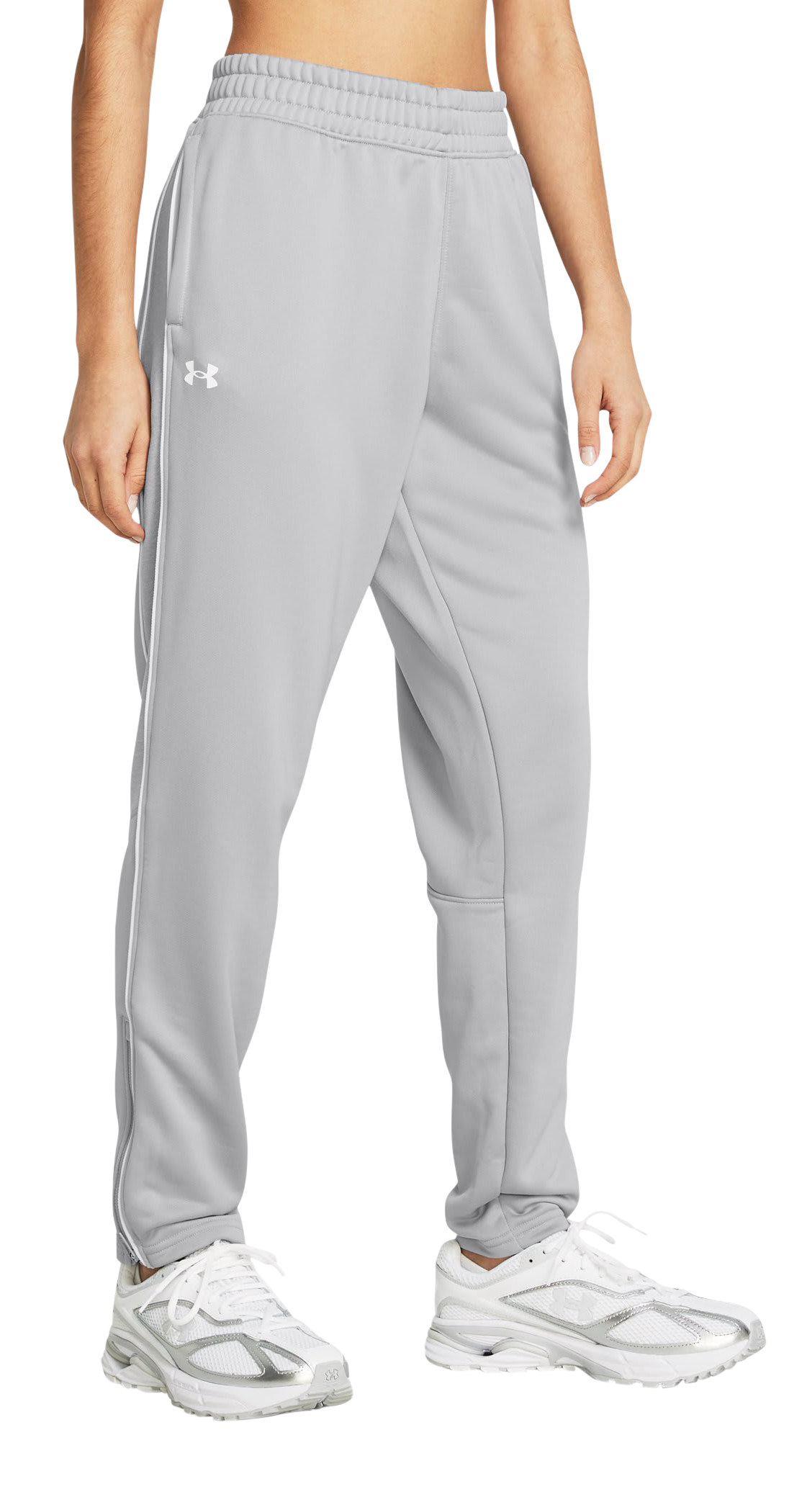 Image of Under Armour Command Warm-Up Pants for Ladies - Mod Gray/White