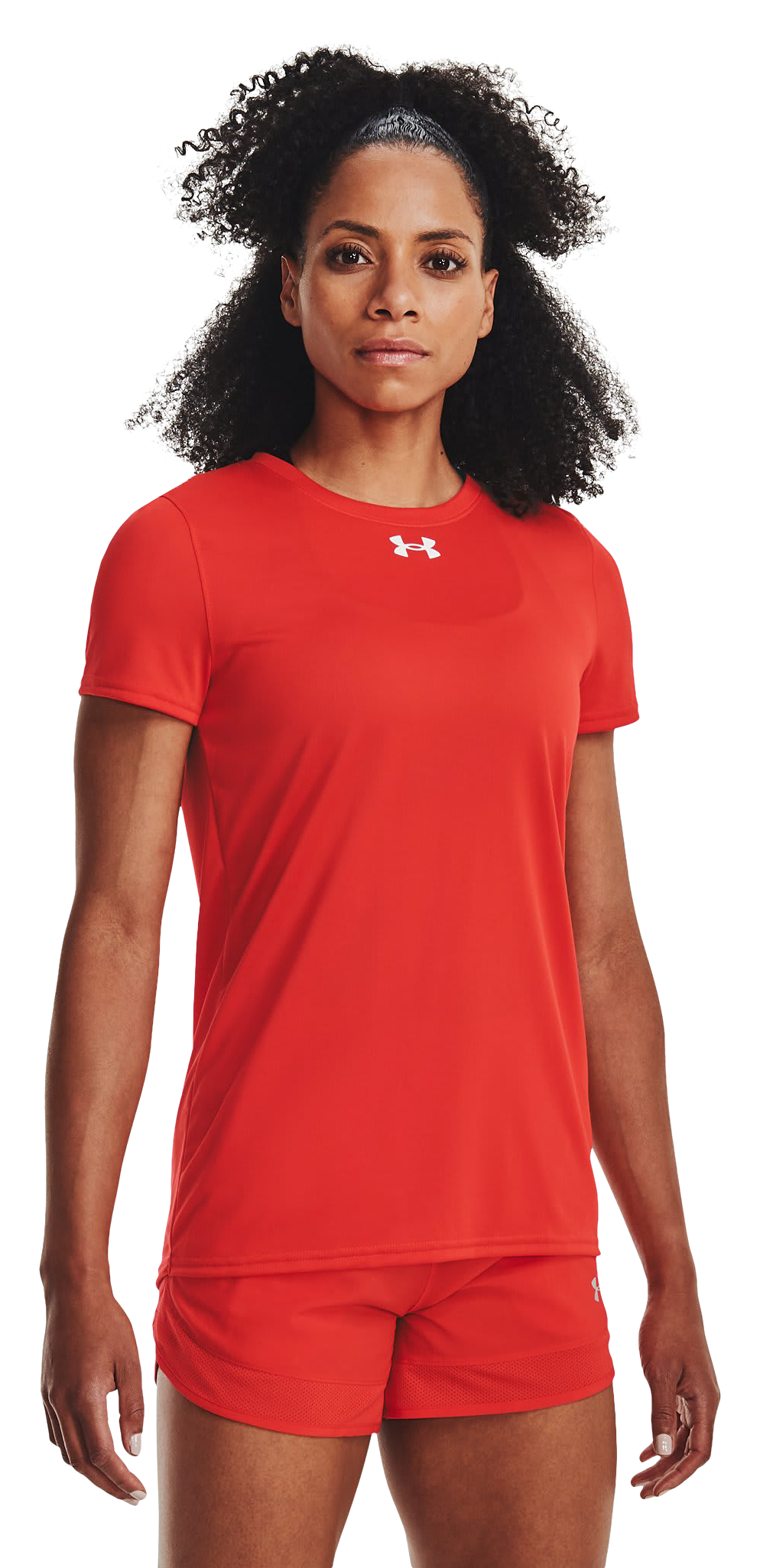 Image of Under Armour UA Tech Team Short-Sleeve Shirt for Ladies - Dark Orange/White