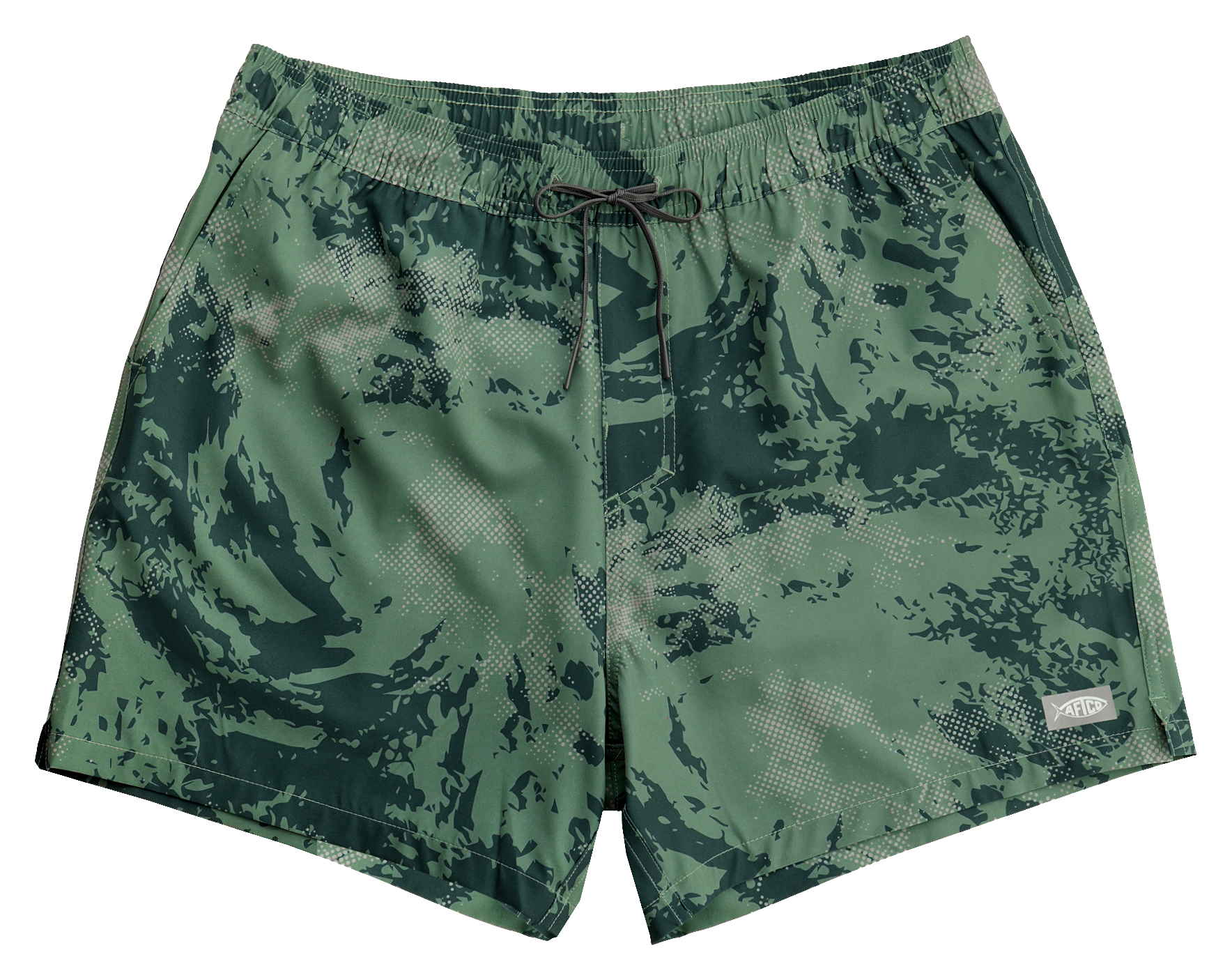 Image of AFTCO Strike Printed Swim Shorts - Dark Sea Storm Camo