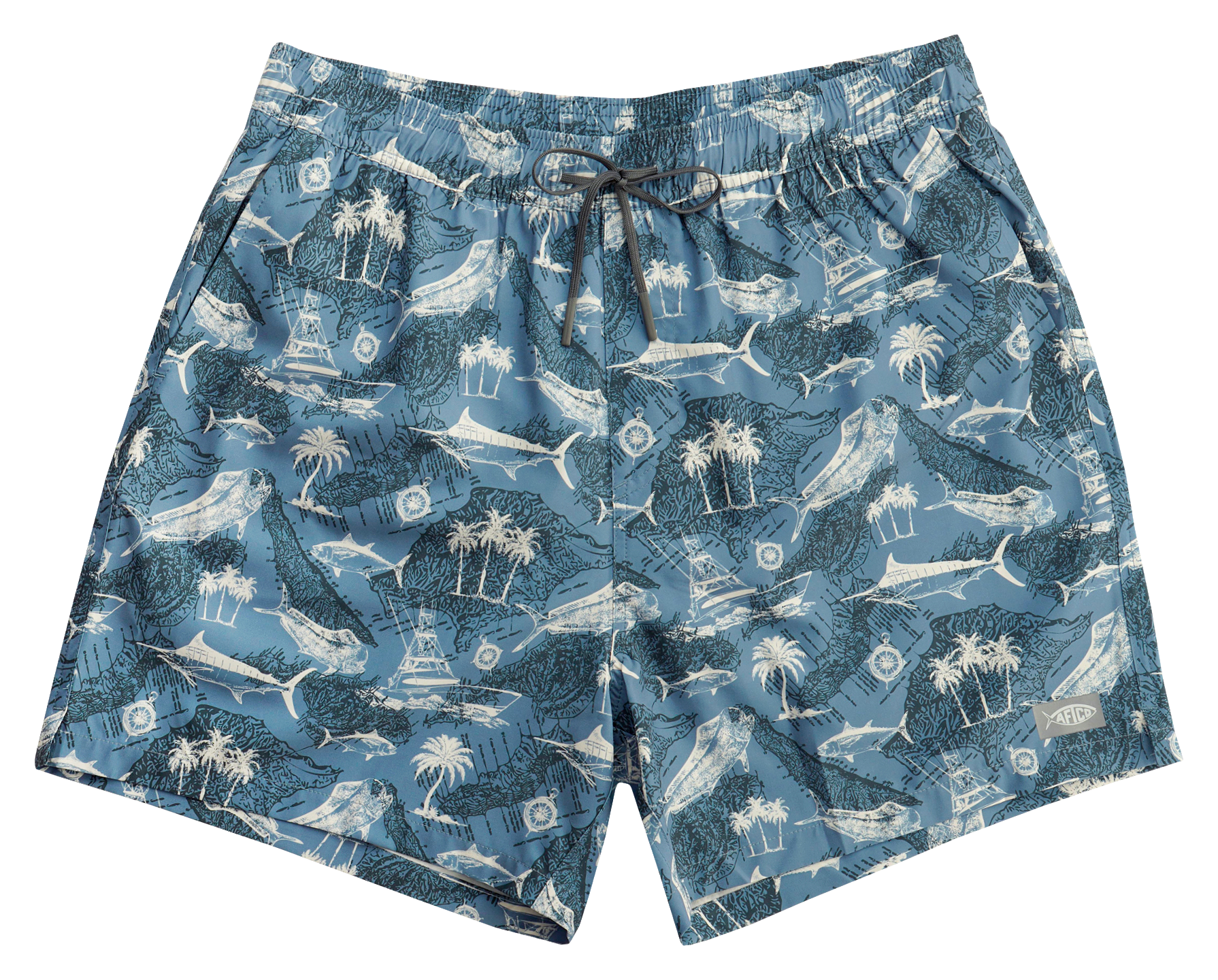 Image of AFTCO Strike Printed Swim Shorts - Stratified Sea