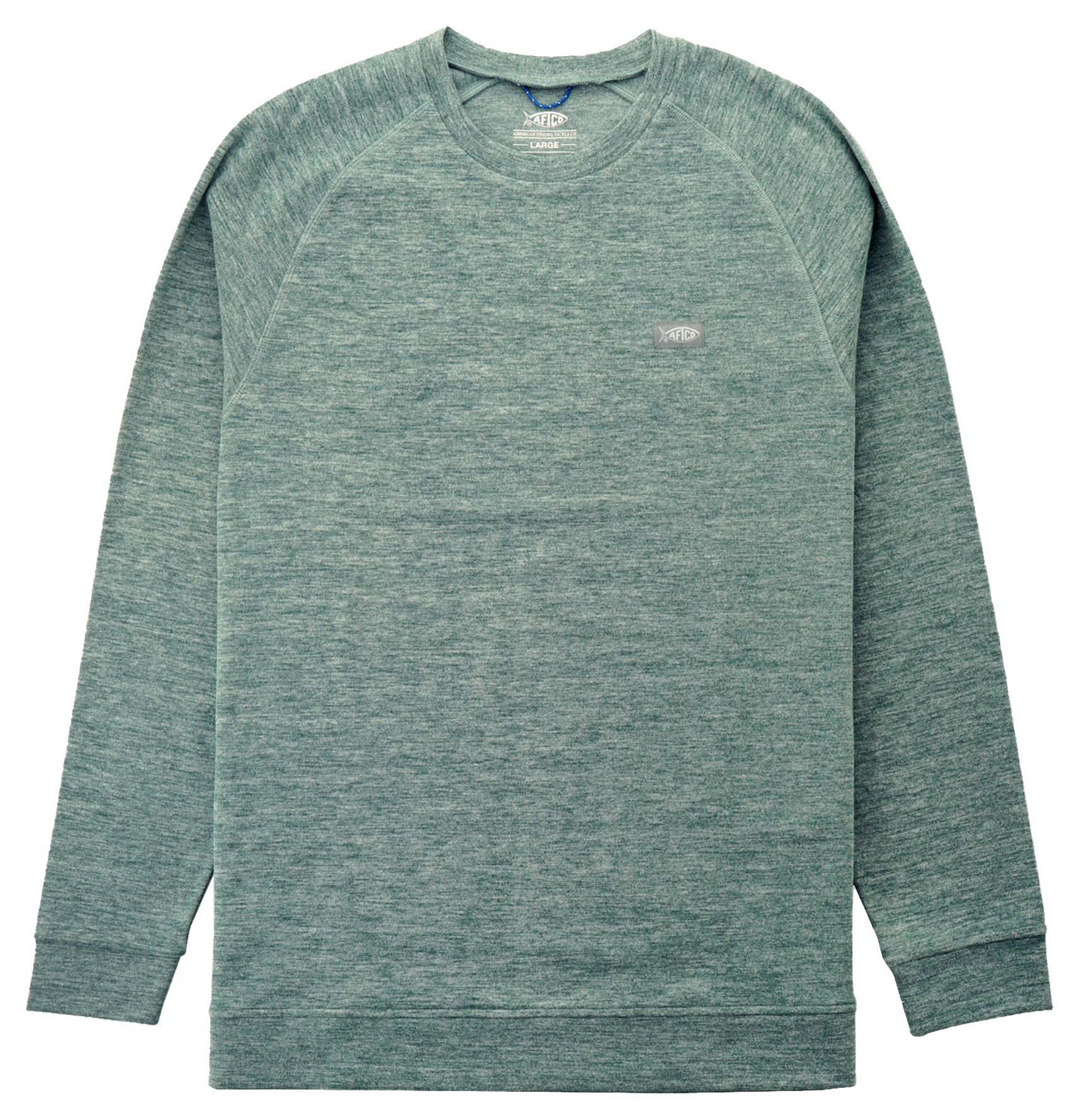 Image of AFTCO Coastal Layer Crew Neck Sweatshirt for Men - Dark Sea Heather - XL
