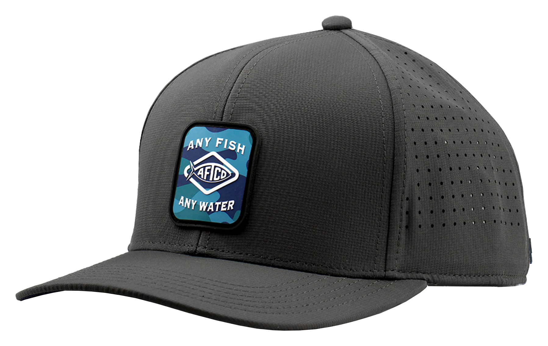 Image of AFTCO Flippin Tech Laser Cut Snapback Cap - Charcoal
