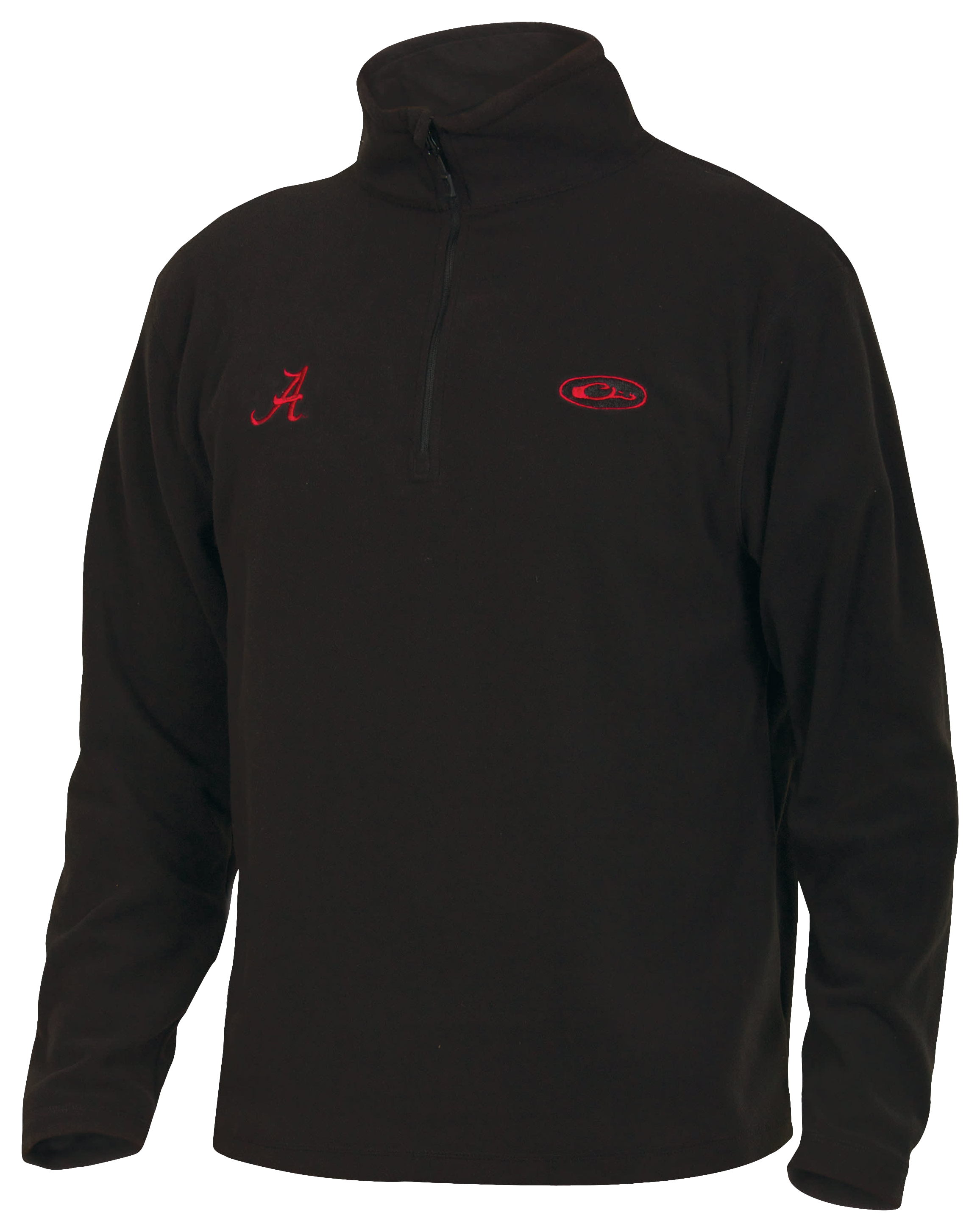 Image of Drake Waterfowl Collegiate Camp Fleece 1/4-Zip Pullover for Men - University of Alabama/Black - L