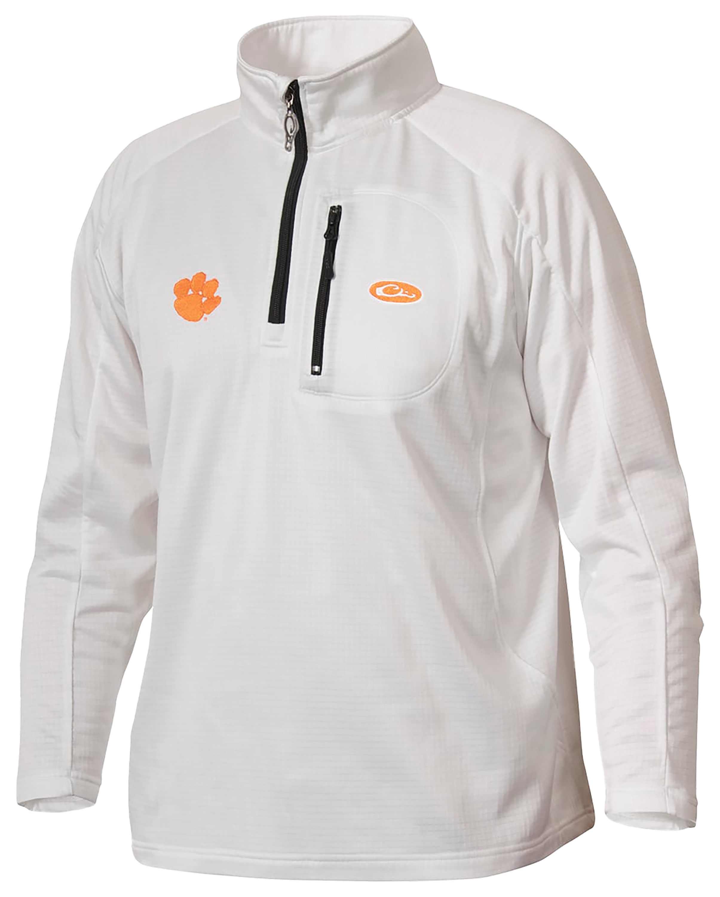 Drake Waterfowl Collegiate Breathelite 1/4-Zip Pullover for Men - Clemson University/White - XL