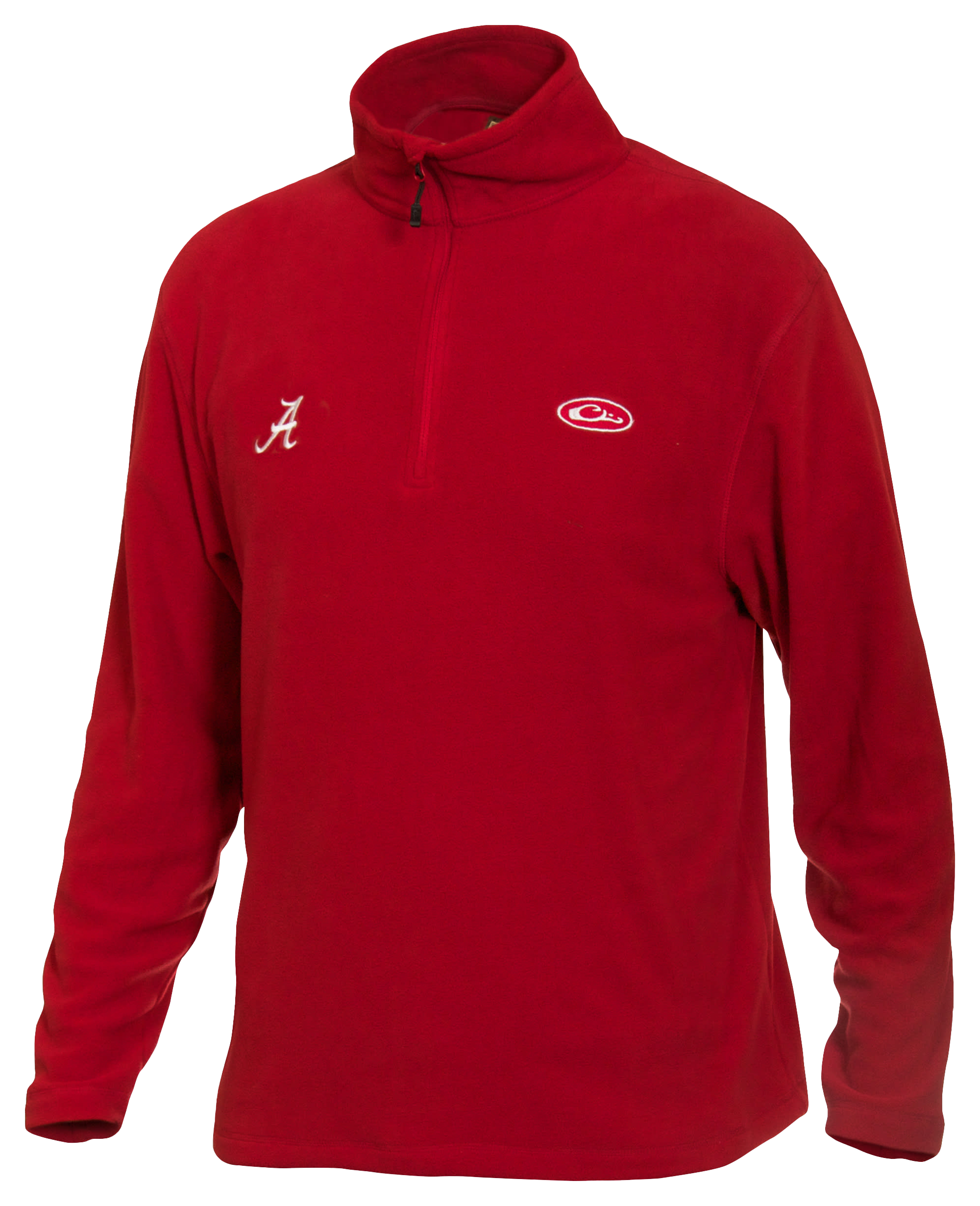 Image of Drake Waterfowl Collegiate Camp Fleece 1/4-Zip Pullover for Men - University of Alabama/Crimson - L