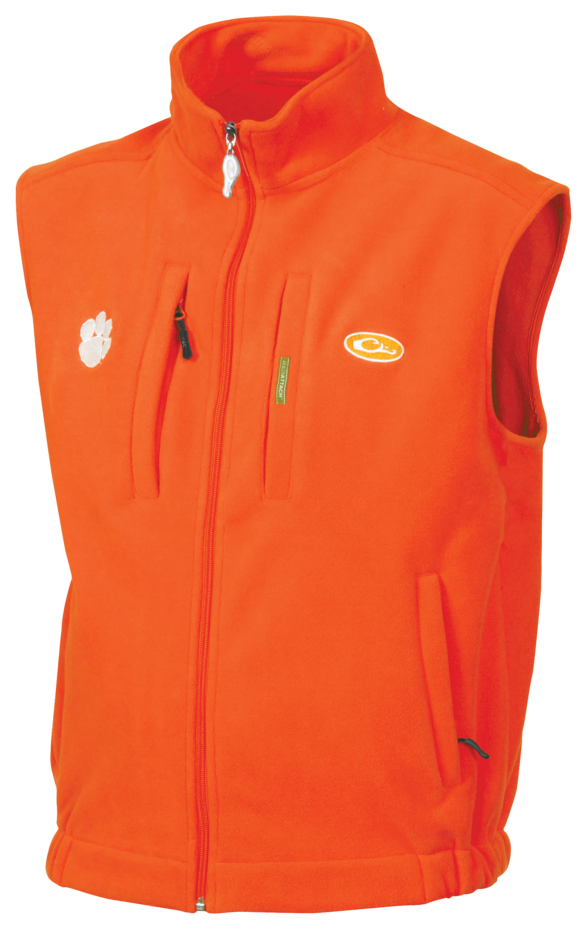 Image of Drake Waterfowl Collegiate Windproof Layering Vest for Men - Clemson University/Orange