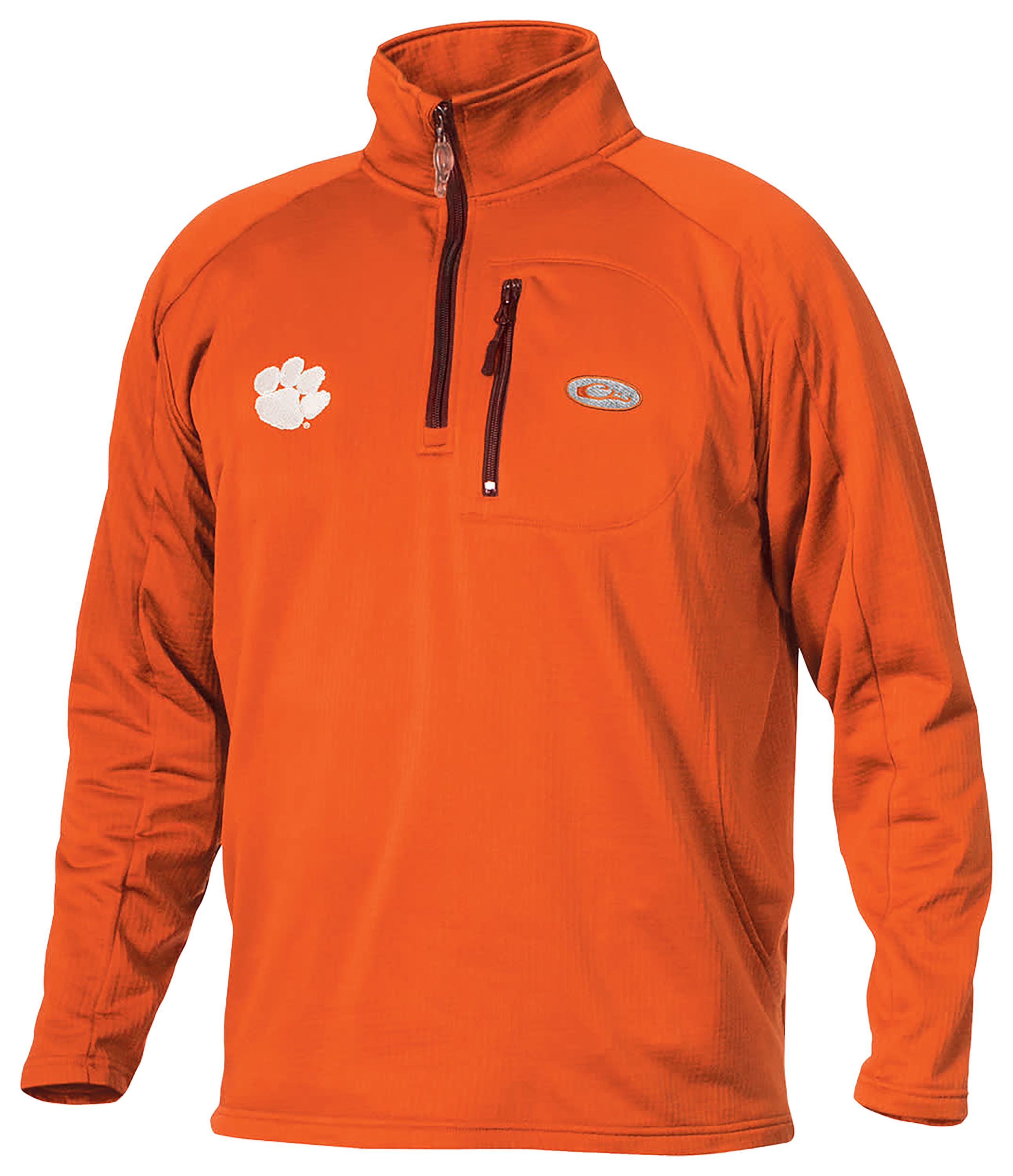 Image of Drake Waterfowl Collegiate Breathelite 1/4-Zip Pullover for Men - Clemson University/Orange - L