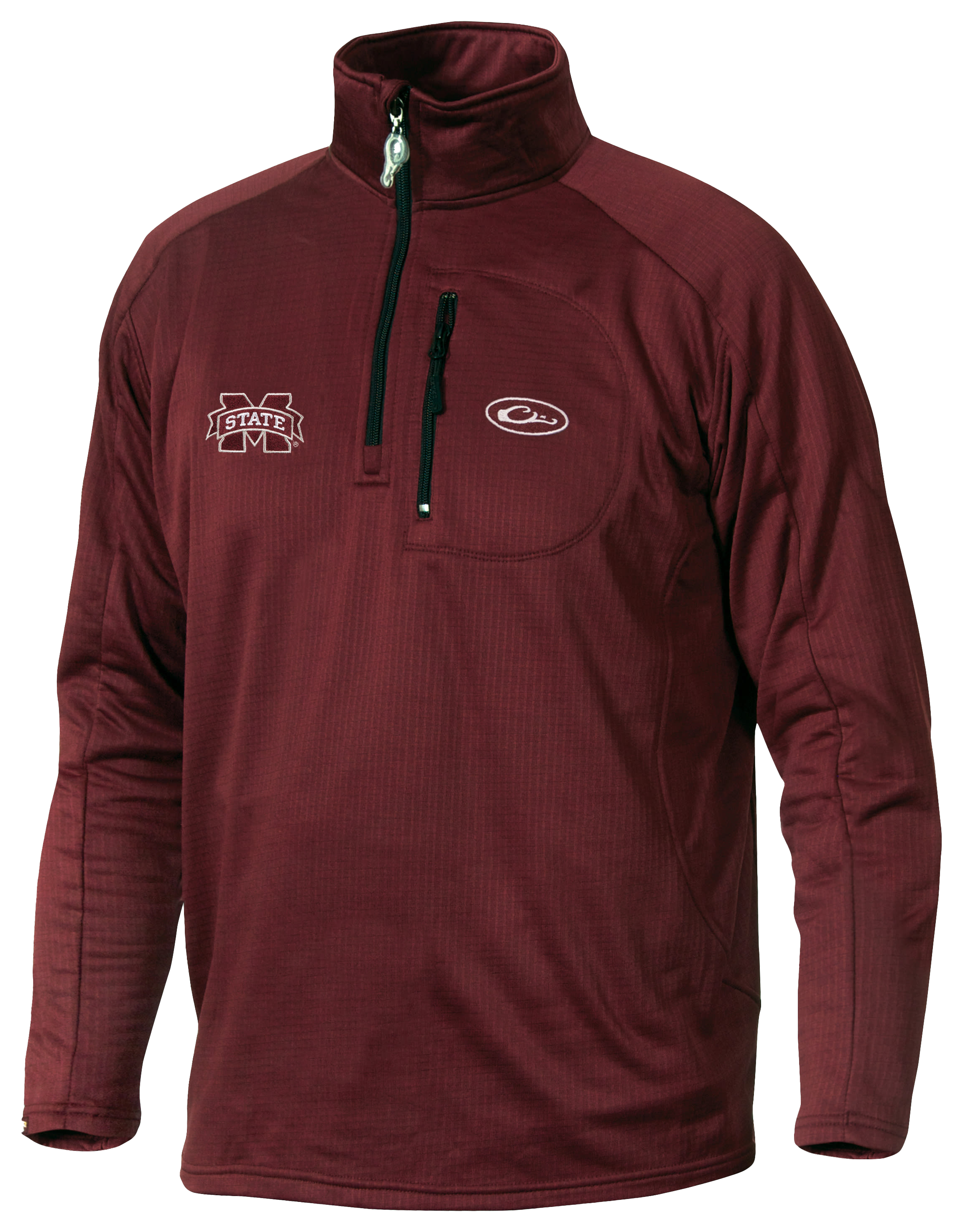 Image of Drake Waterfowl Collegiate Breathelite 1/4-Zip Pullover for Men - Mississippi State University/Maroon - S