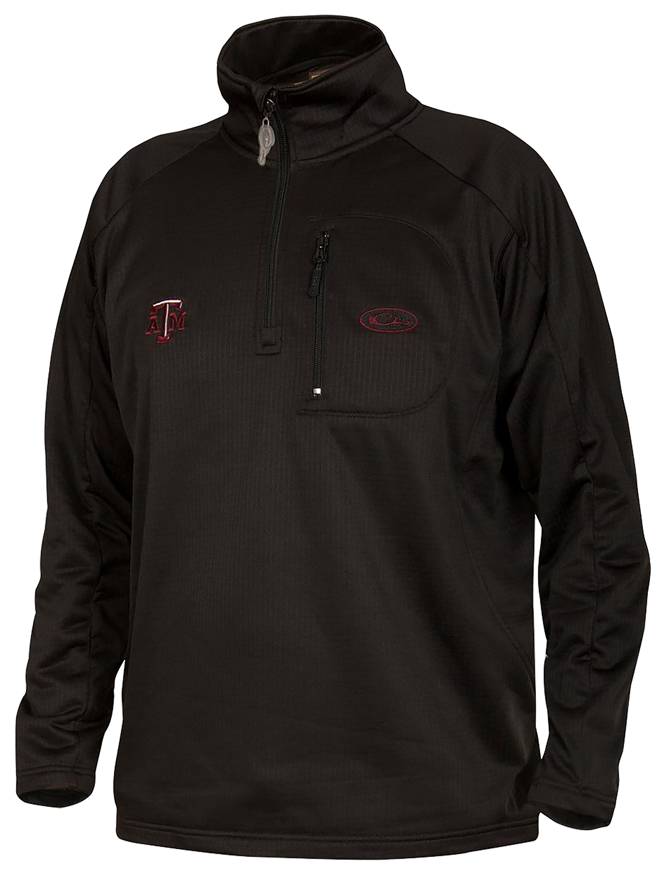 Image of Drake Waterfowl Collegiate Breathelite 1/4-Zip Pullover for Men - Texas A&M University/Black - L