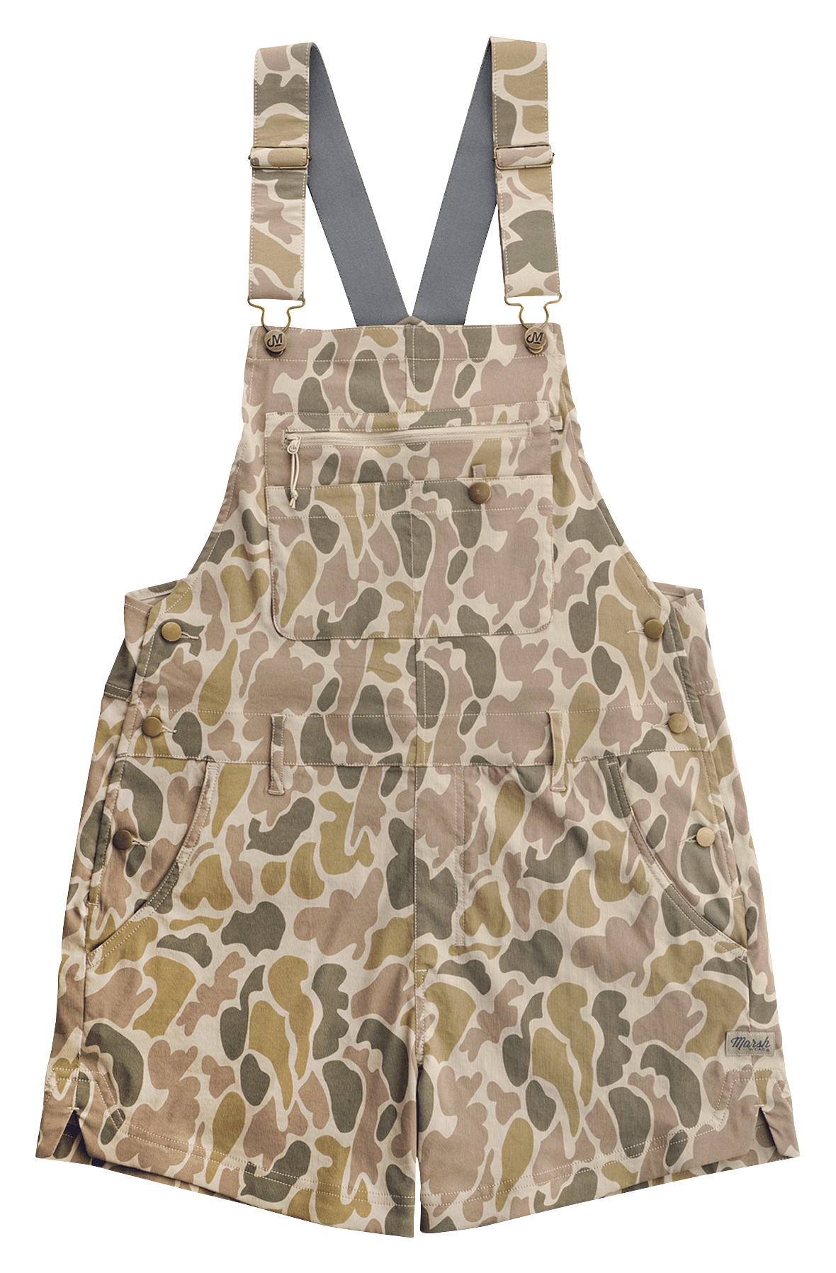 Image of Marsh Wear Escape Shortalls - Khaki Mallard Camo