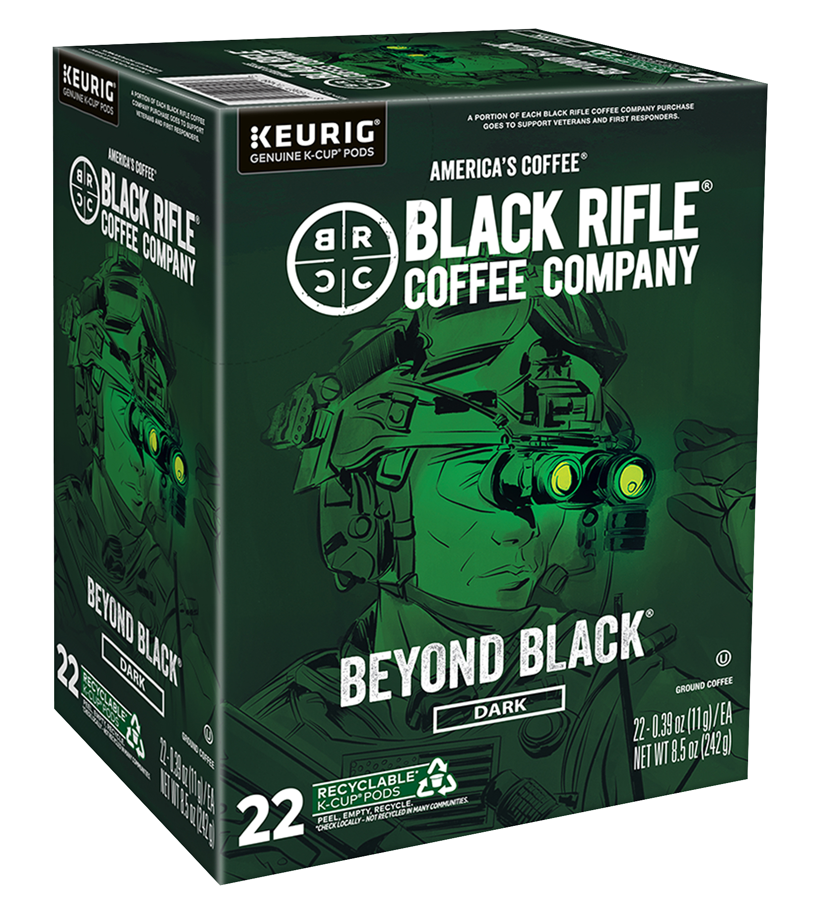 Image of Black Rifle Coffee Company Beyond Black Dark-Roast Coffee Rounds