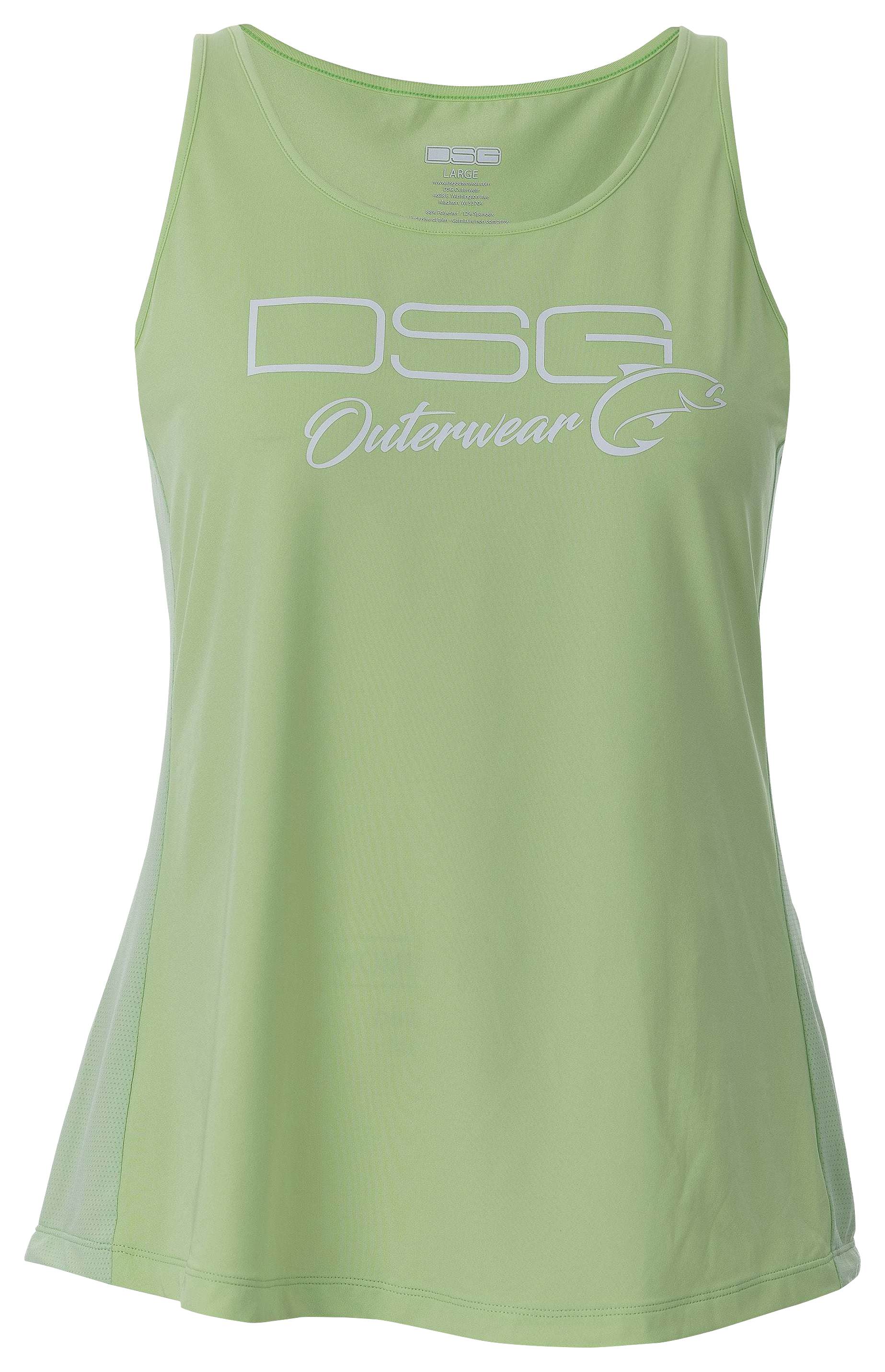 Image of DSG Outerwear Logo Razor Back Tank Top for Ladies - Lilypad Green