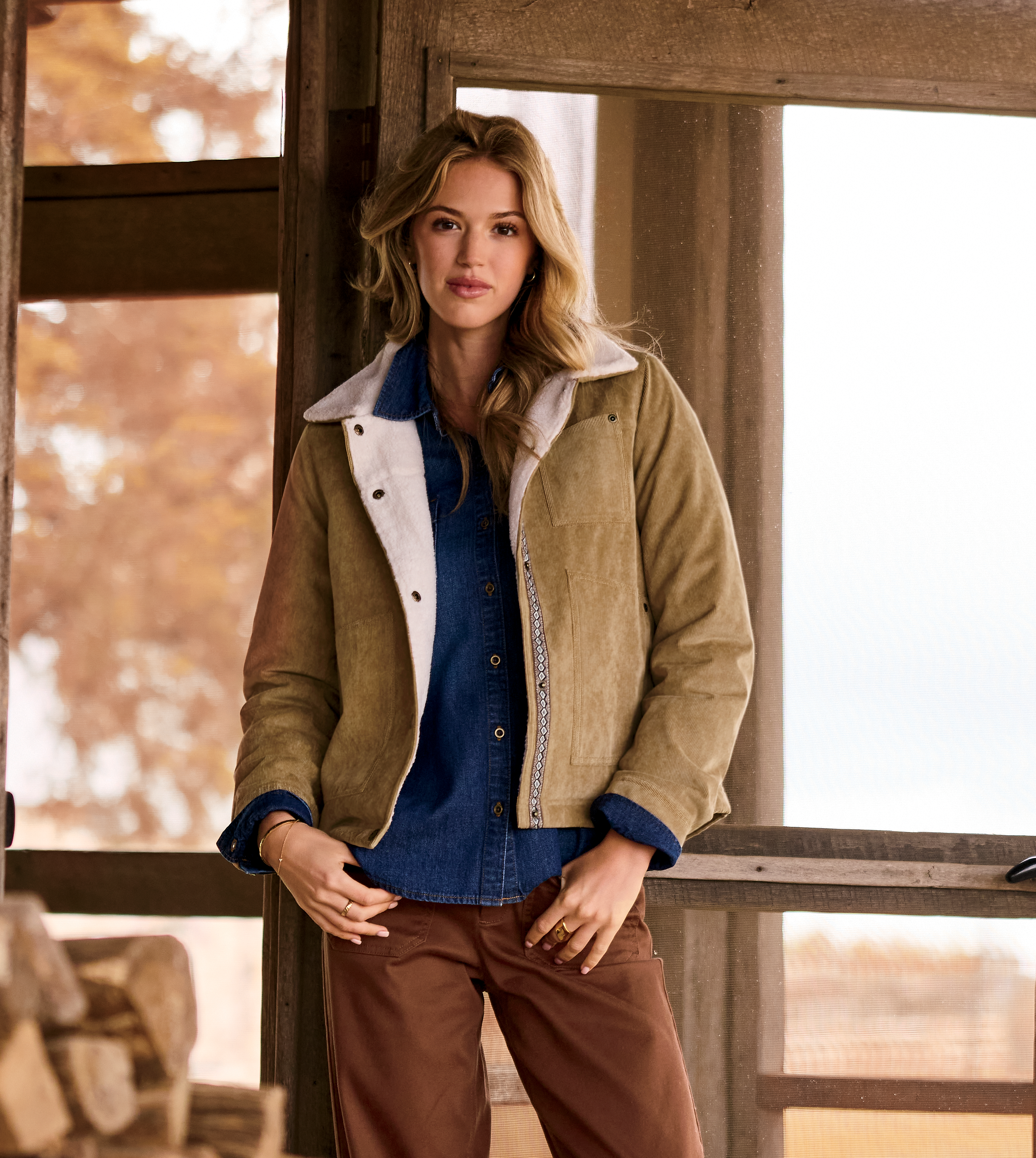 NATURAL REFLECTIONS Corduroy Trucker Jacket for Ladies