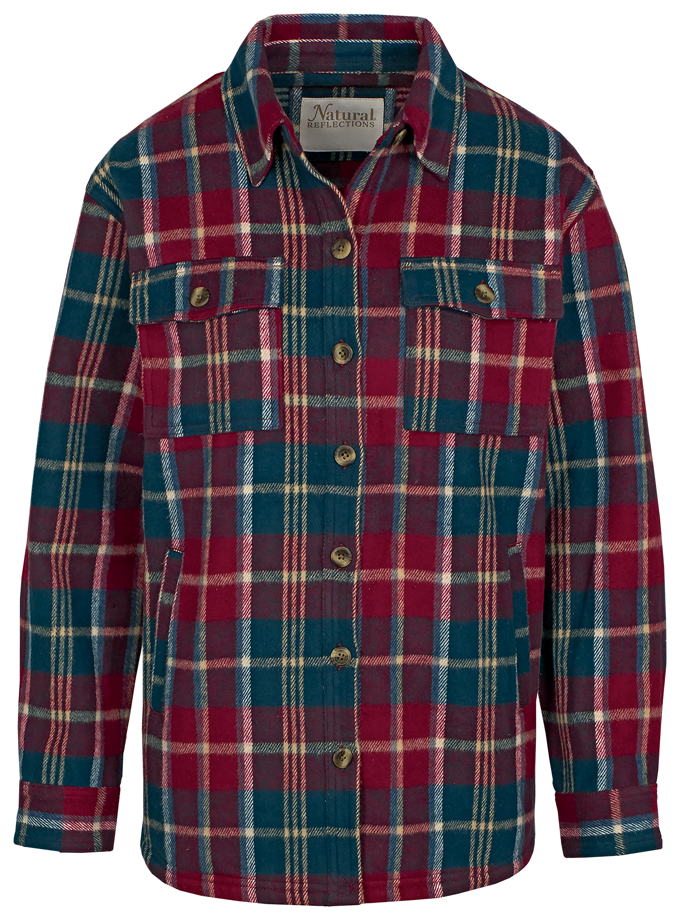 NATURAL REFLECTIONS Rustic Ridge Flannel Shirt Jacket for Ladies