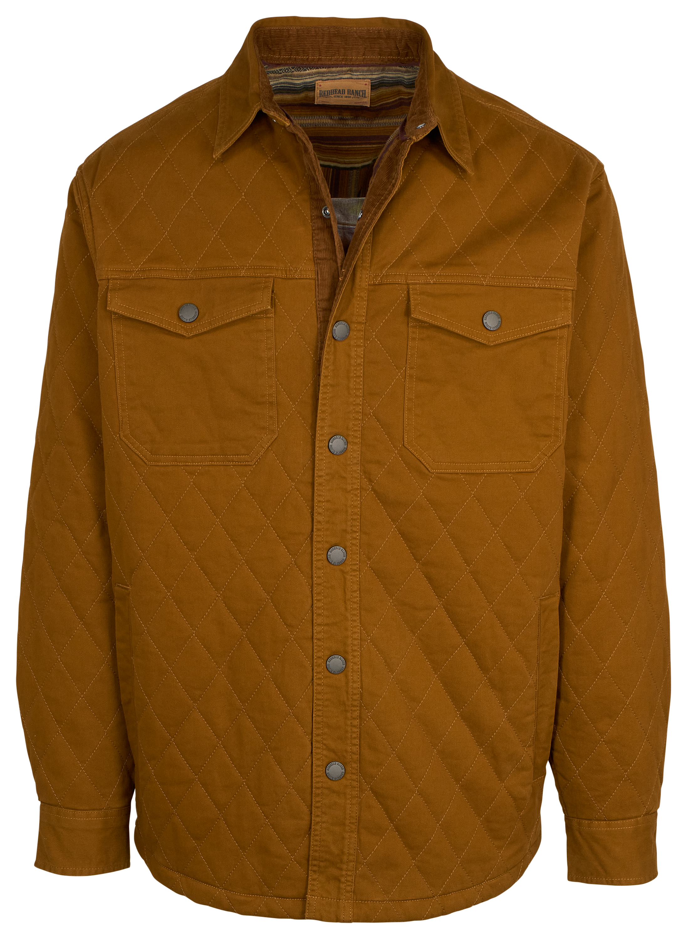Image of RedHead Ranch Eagle Butte Quilted Long-Sleeve Overshirt for Men - Bark
