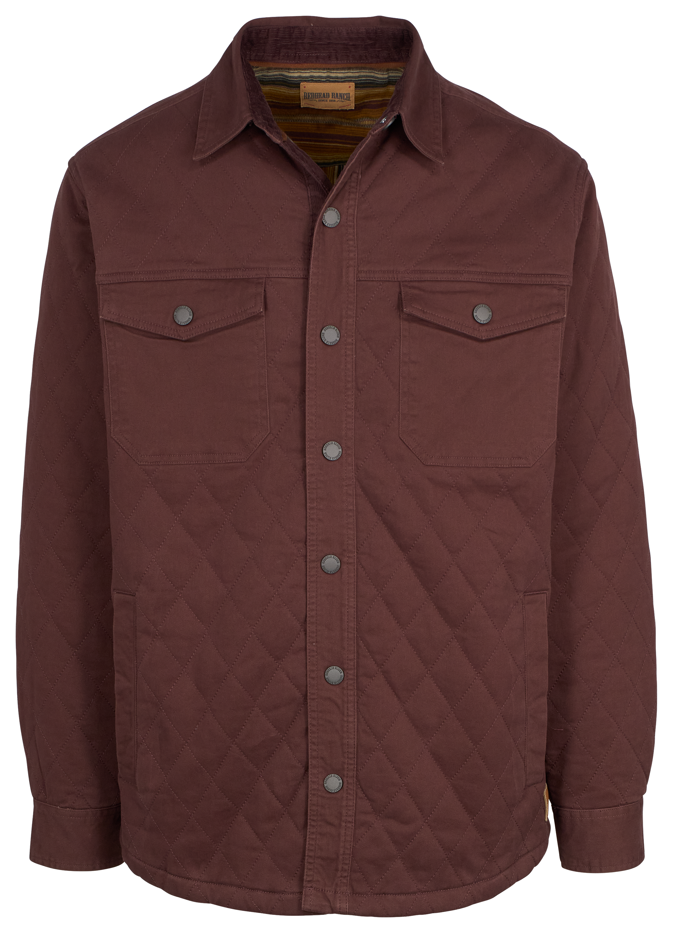 Image of RedHead Ranch Eagle Butte Quilted Long-Sleeve Overshirt for Men - Raisin
