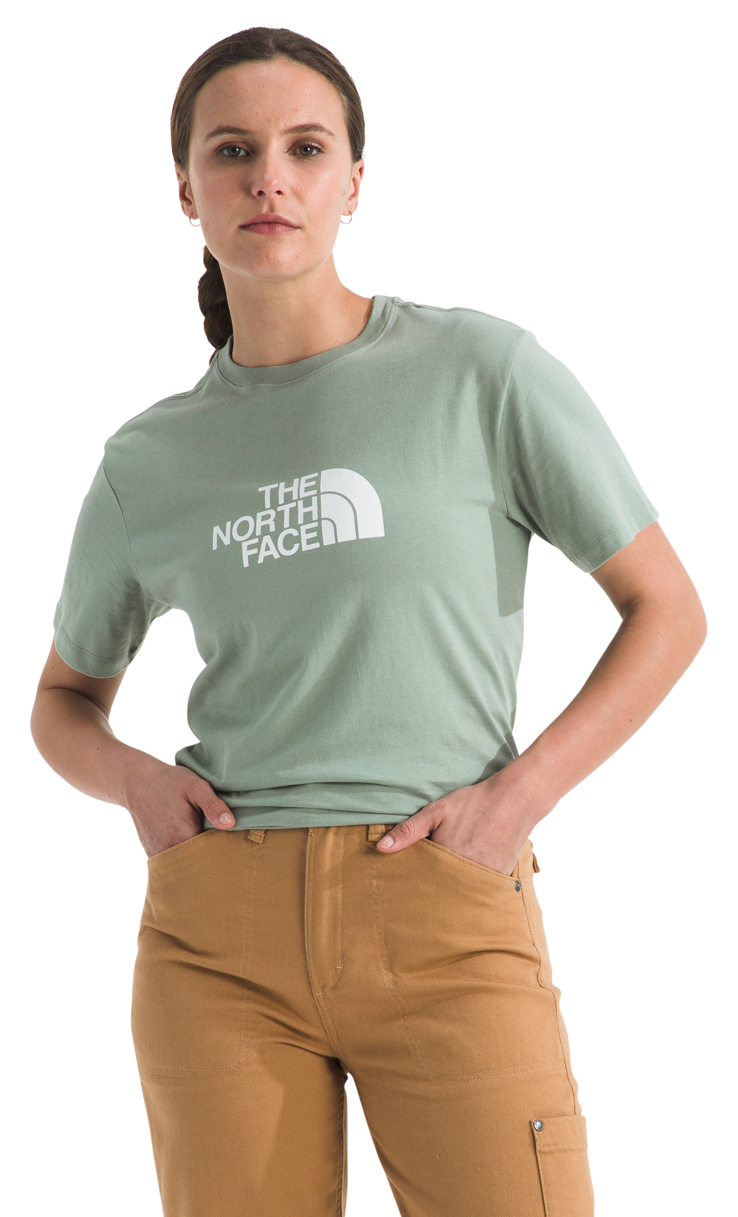 Image of The North Face Core Half Dome Short-Sleeve T-Shirt for Ladies - Slate Moss/TNF White - XL