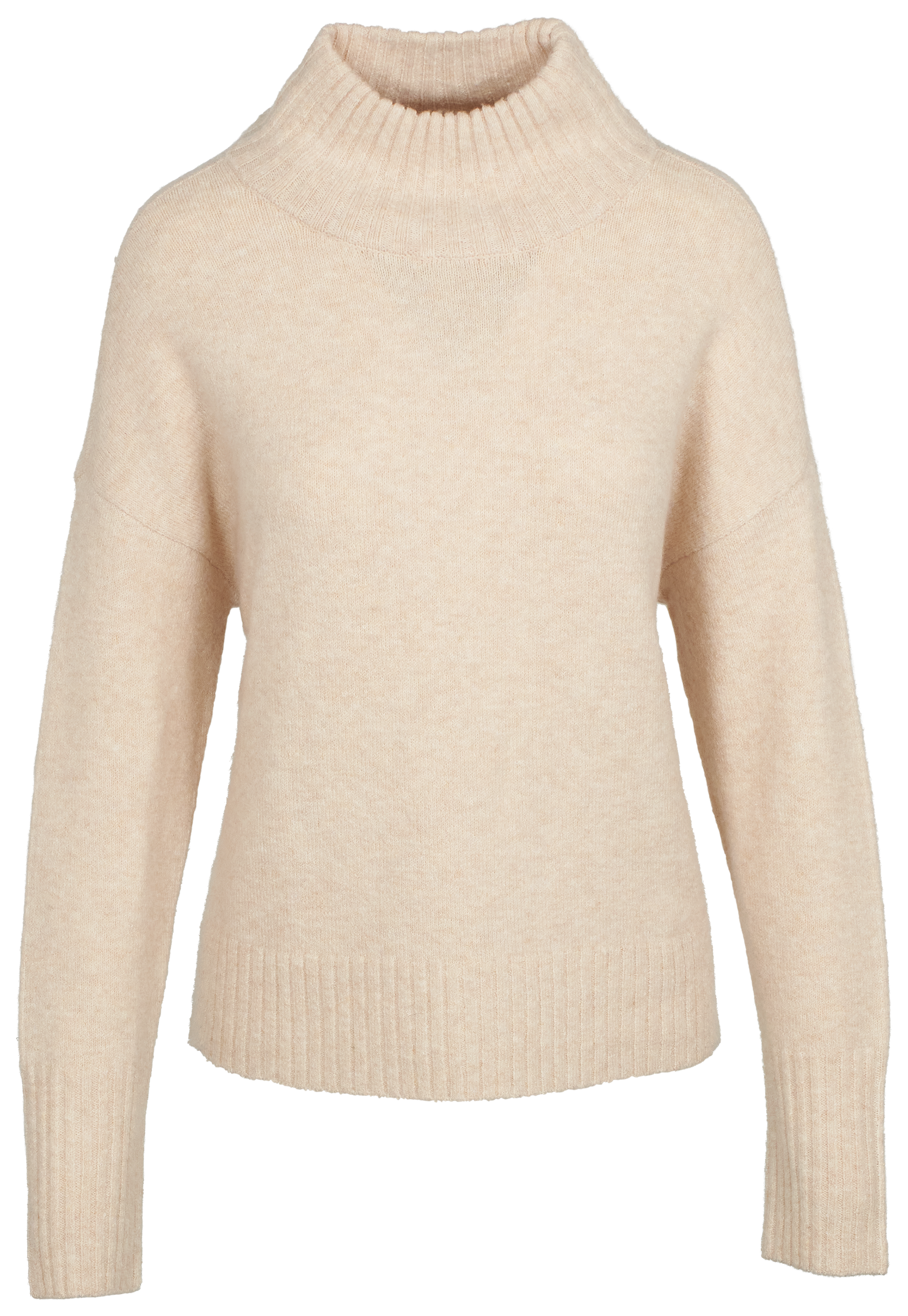 Image of Natural Reflections Autumn Woods Mock-Neck Long-Sleeve Sweater for Ladies - Oatmeal Heather