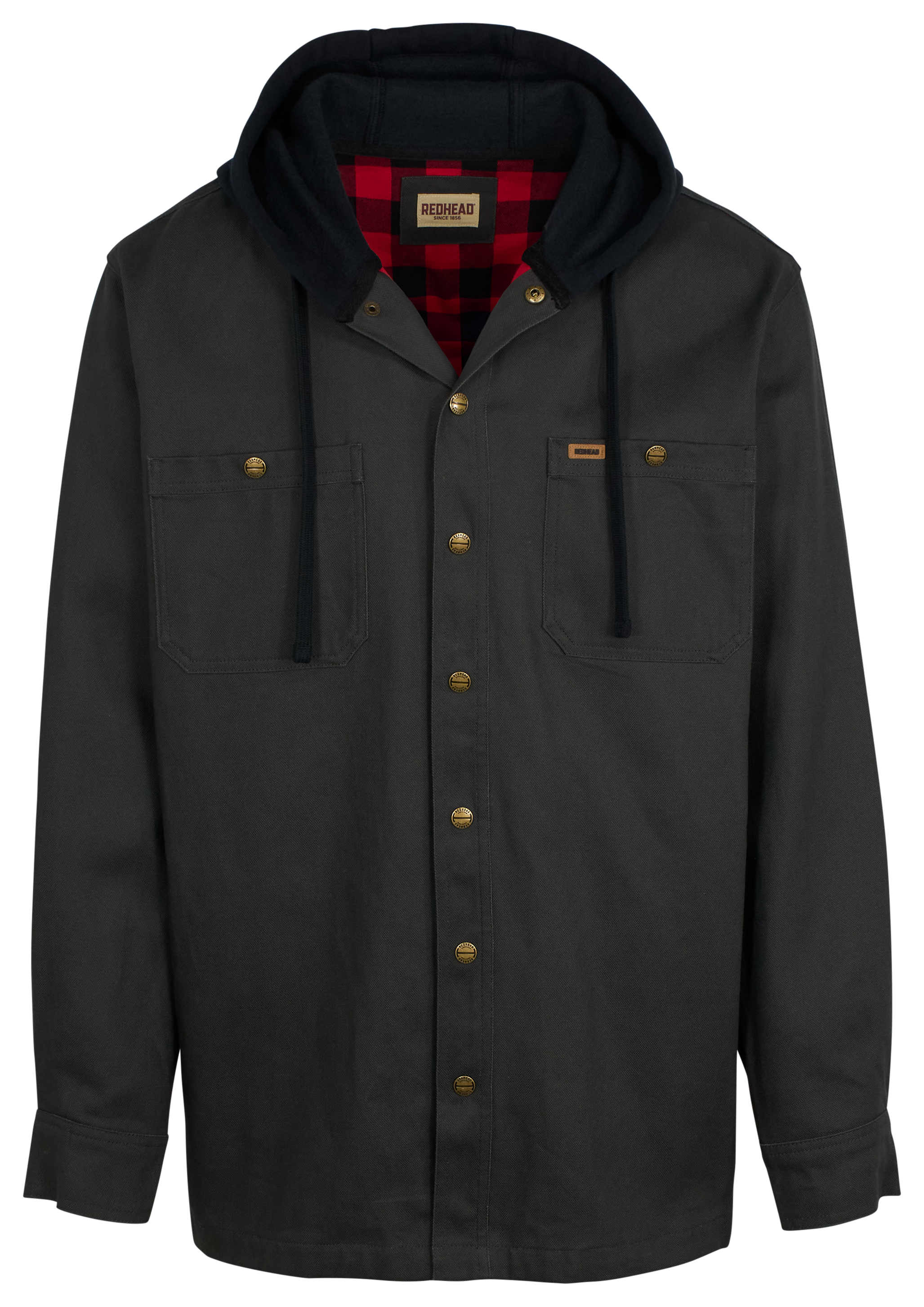 Image of RedHead Pro Series Hooded Canvas Shirt Jacket for Men - Raven - 3XL