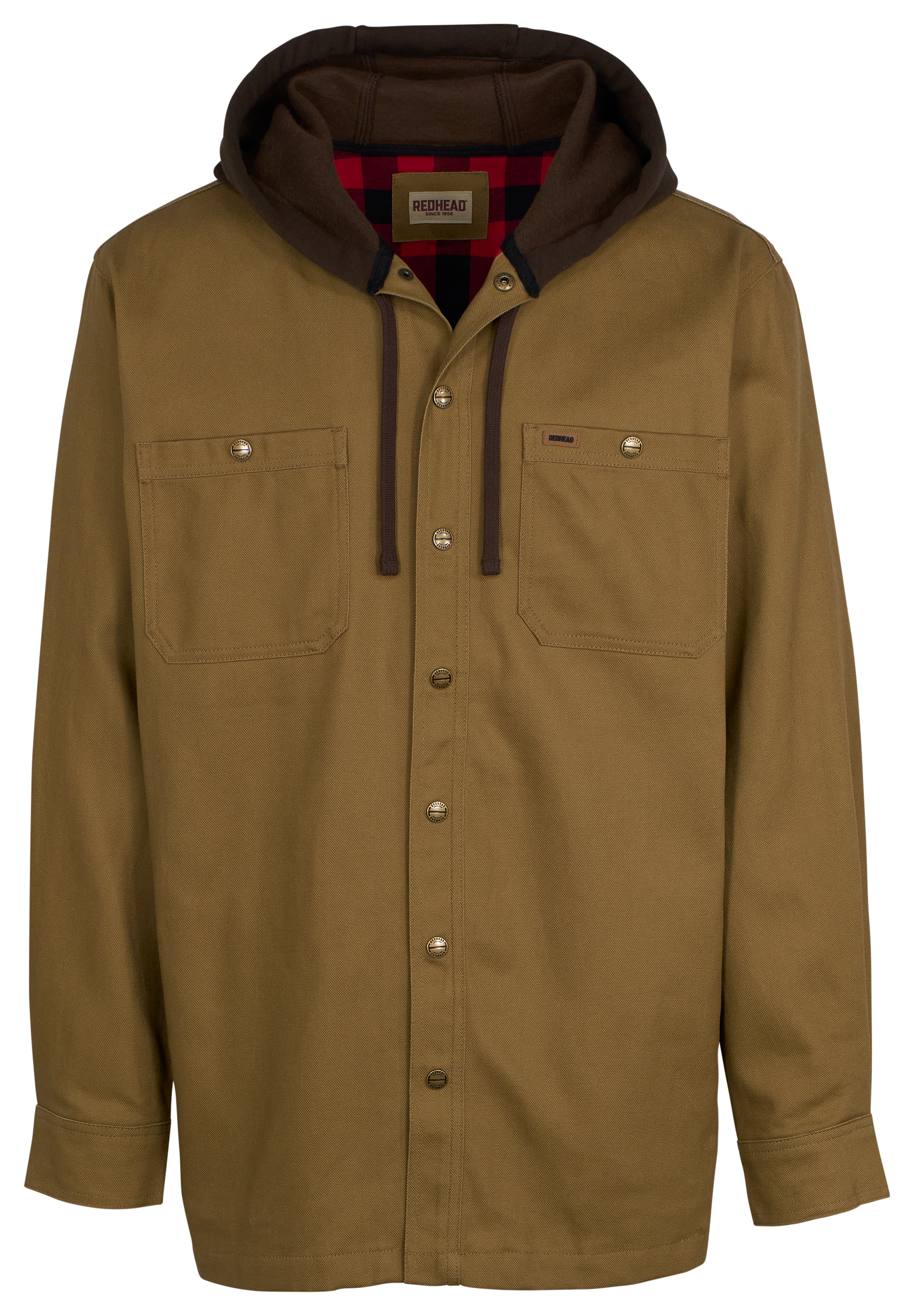Image of RedHead Pro Series Hooded Canvas Shirt Jacket for Men - Ermine - S