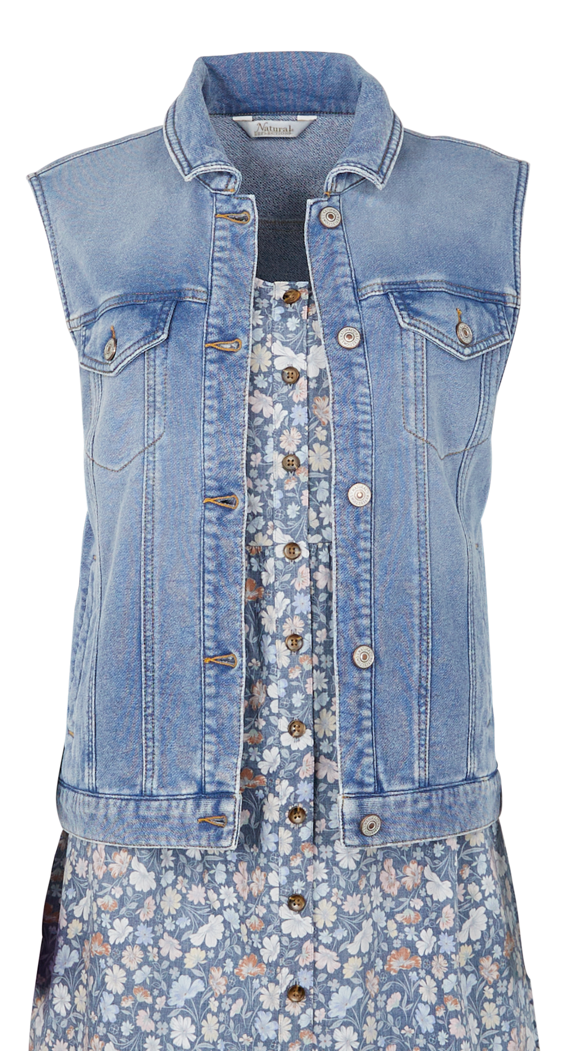 Image of Natural Reflections Knit Denim Vest - Indigo