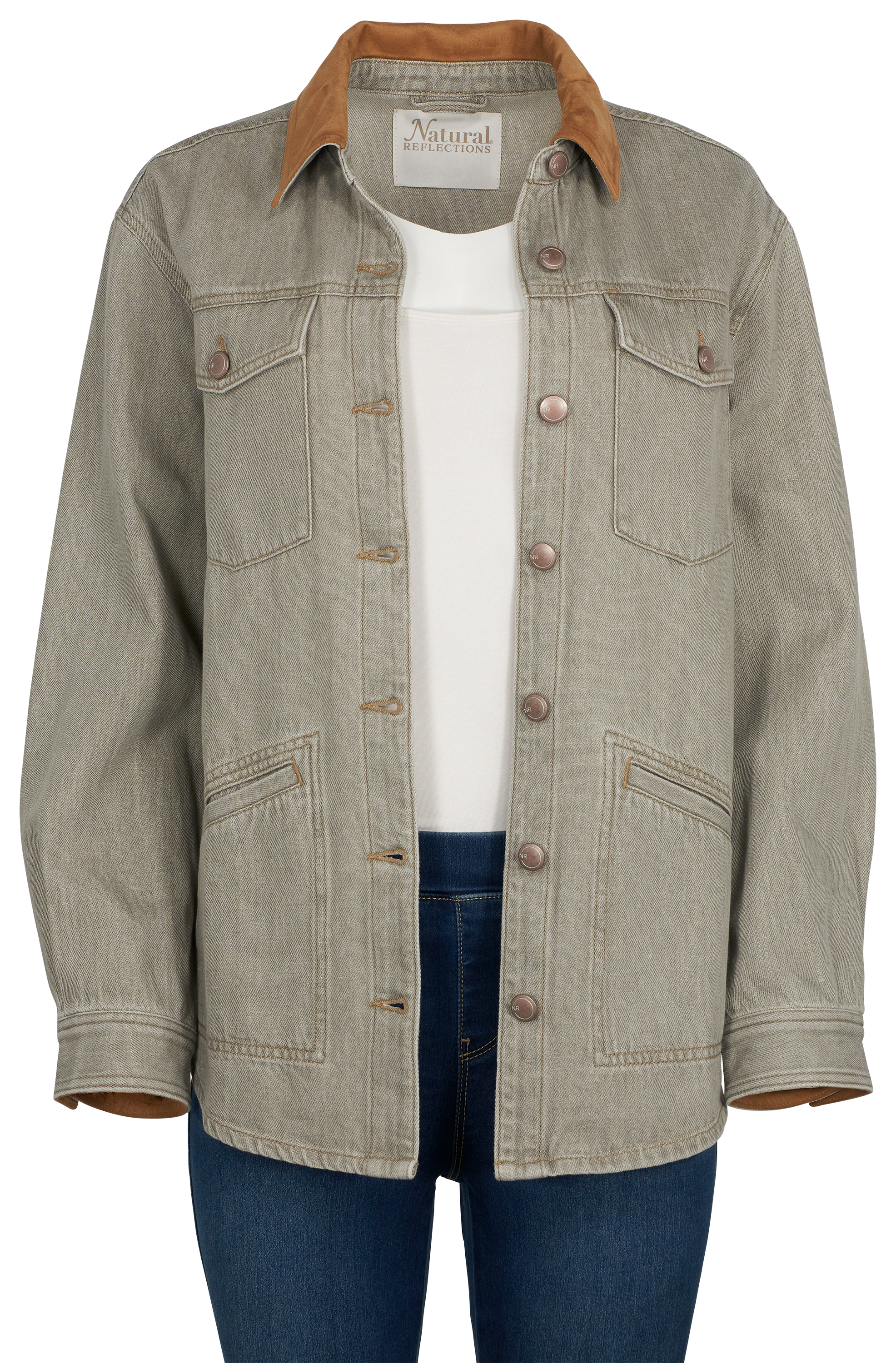 NATURAL REFLECTIONS Denim Barn Shacket
