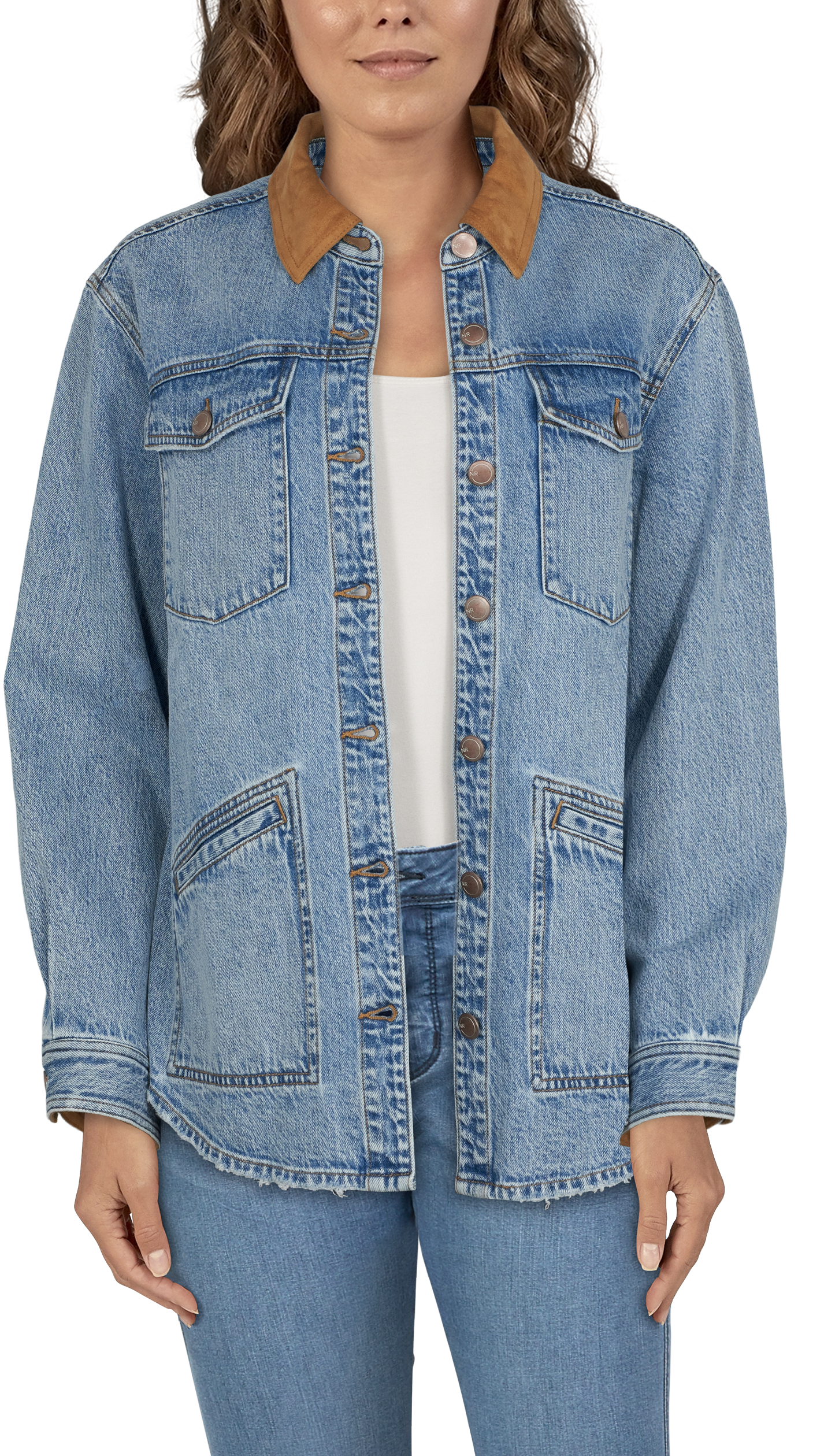 Natural Reflections Denim Barn Shacket for Ladies                                                                               
