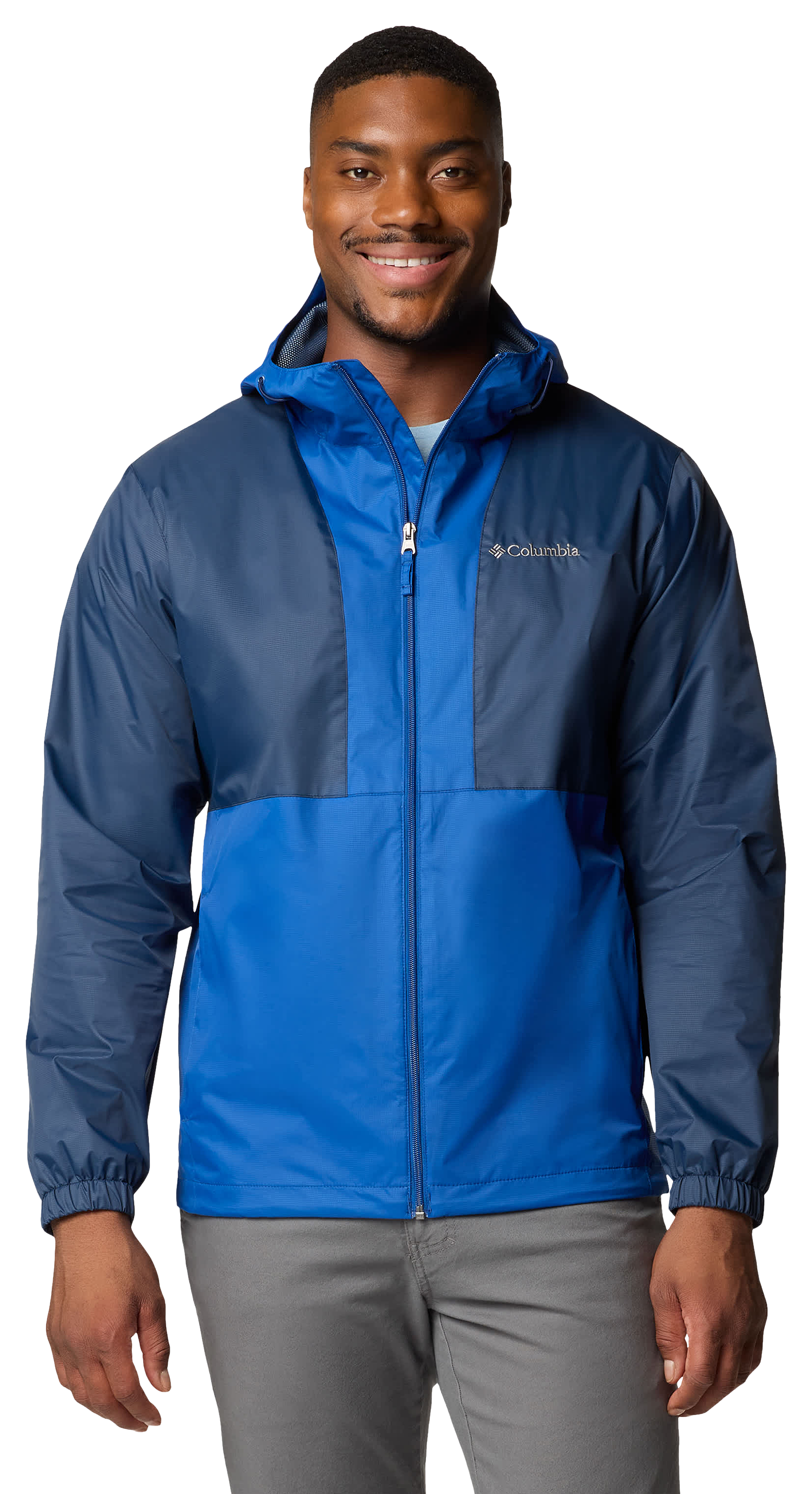 Image of Columbia Glenbrook Bend Rain Jacket for Men - Collegiate Navy/Mountain Blue - L