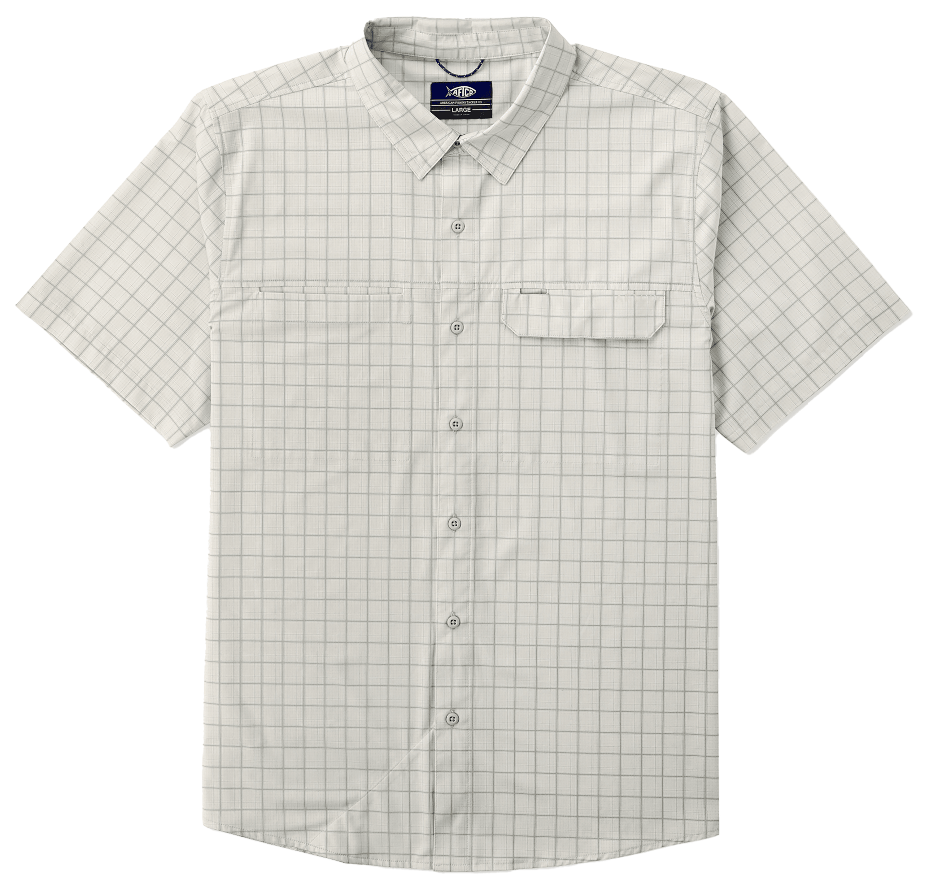 Image of AFTCO Air-O-Mesh Tech Short-Sleeve Shirt for Men - Oyster Gray
