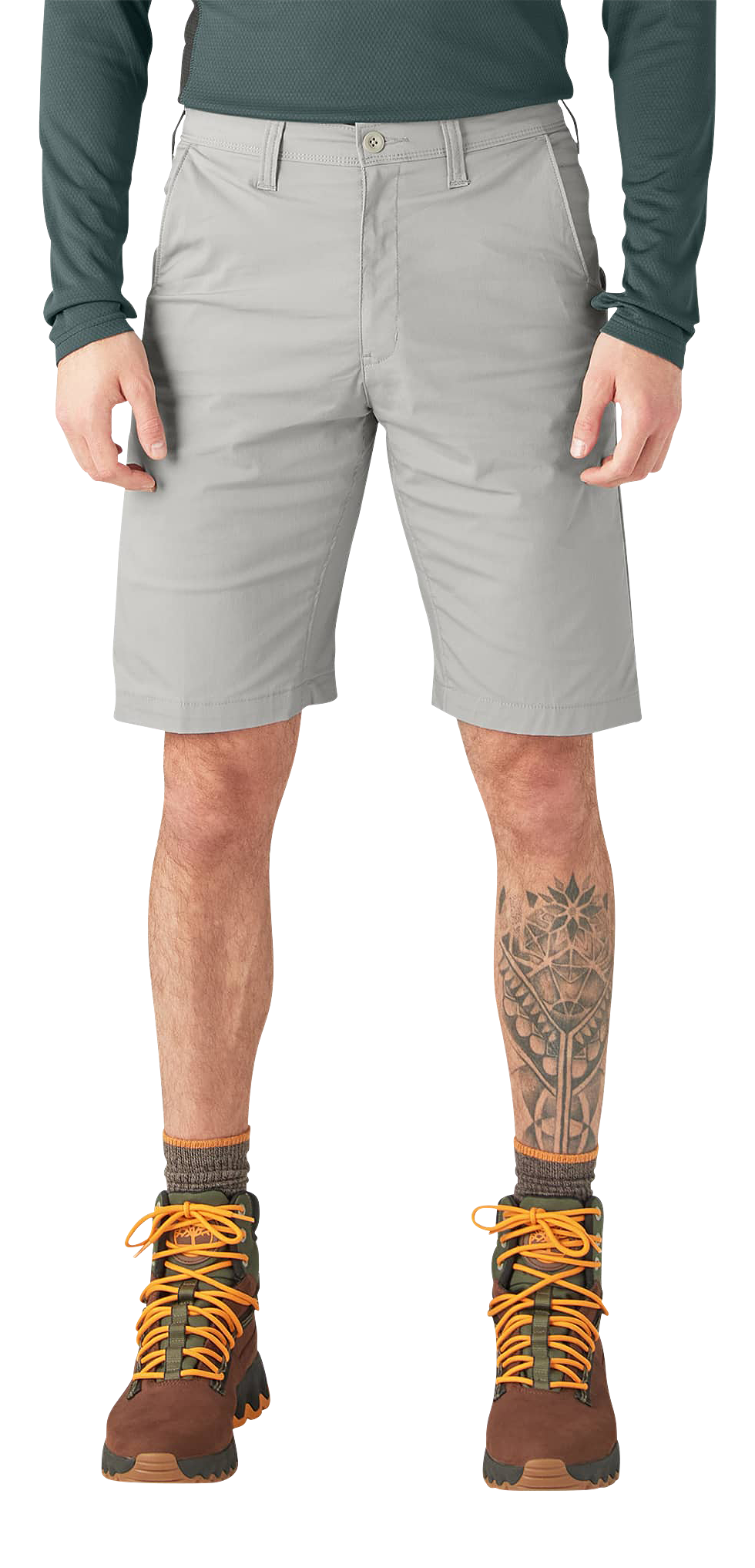 Image of Dickies FLEX Cooling Temp-iQ Regular-Fit 11'' Utility Shorts for Men - Nickel