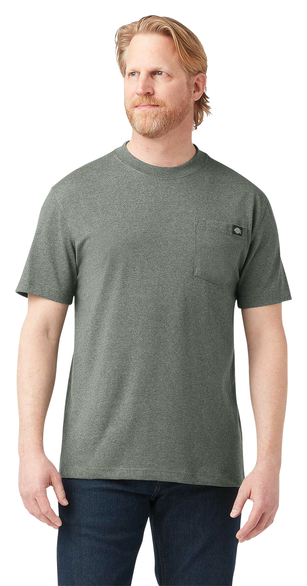 Image of Dickies Heavyweight Short-Sleeve Pocket T-Shirt for Men - Hunter Green Heather