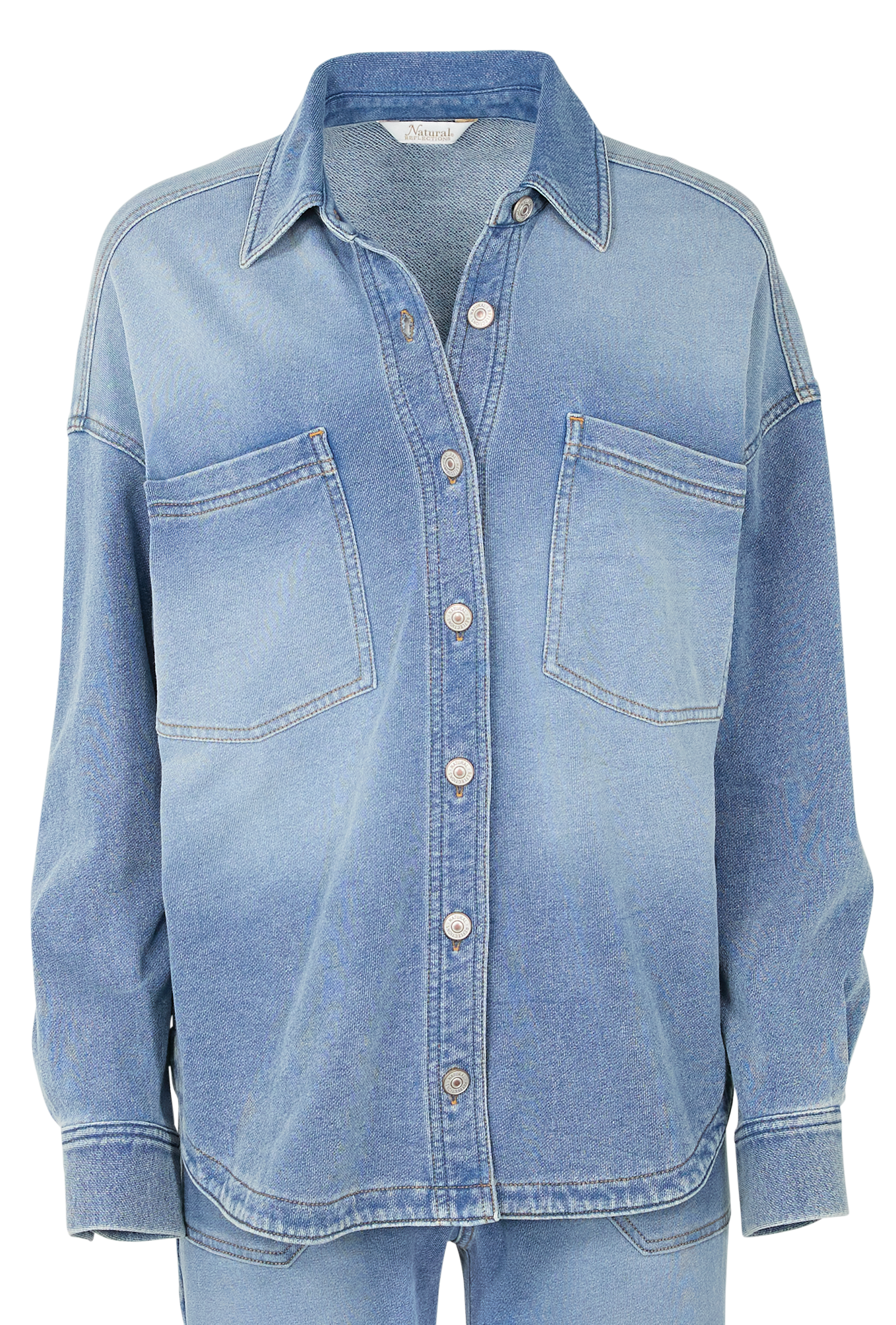 NATURAL REFLECTIONS Denim Knit Shirt Jacket