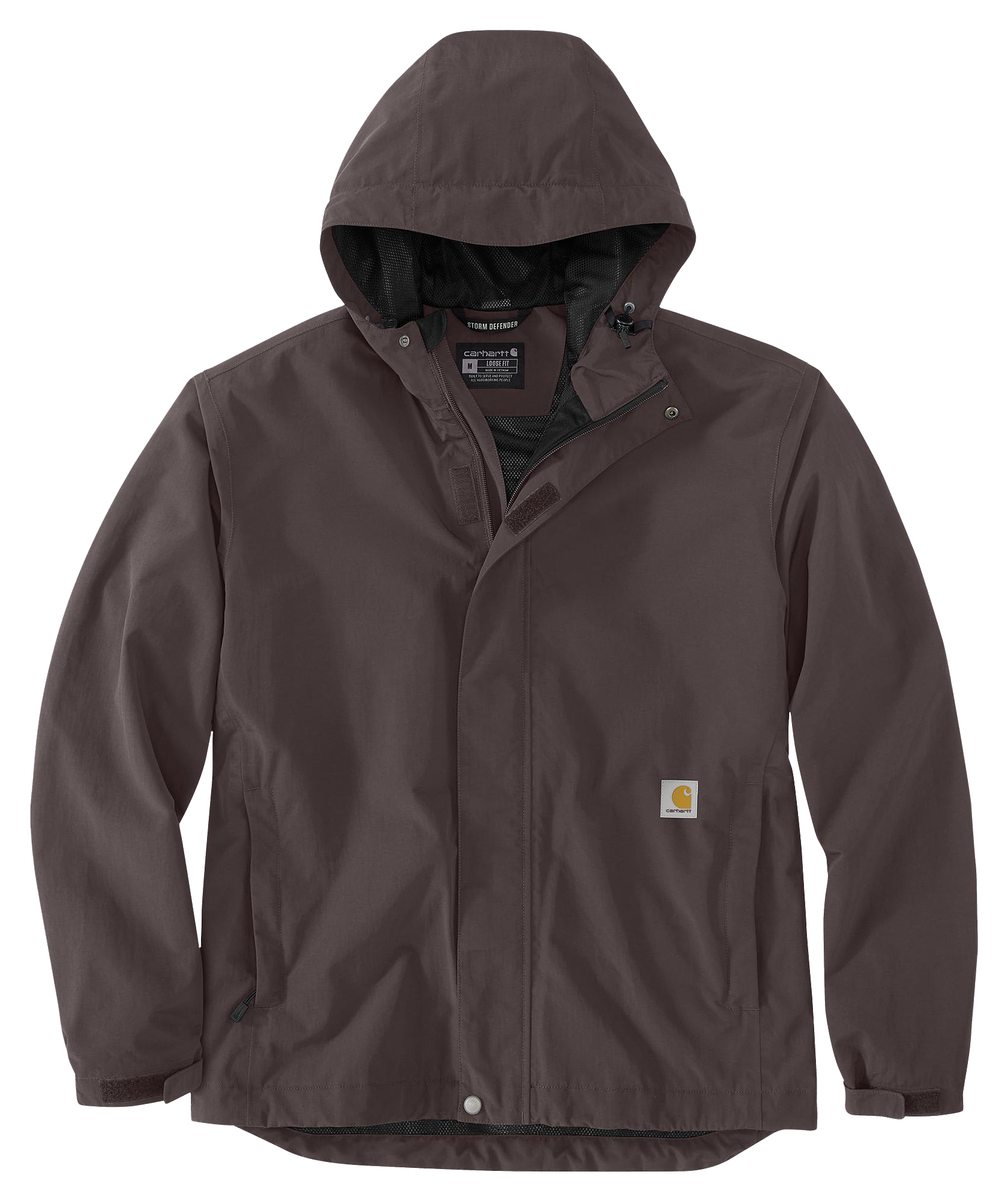 Image of Carhartt Storm Defender Loose-Fit Lightweight Jacket for Men - Dark Coffee - 2XL