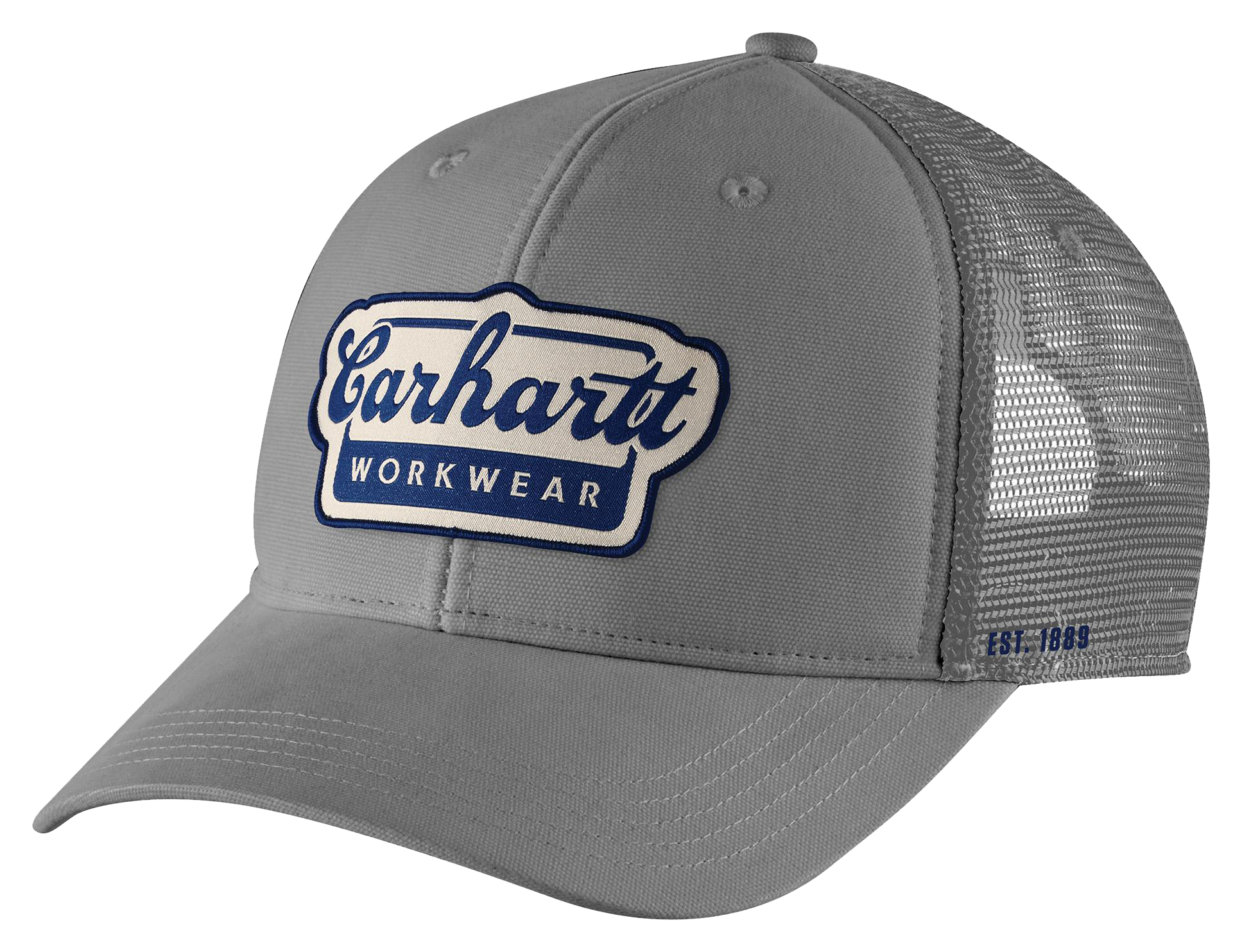 Image of Carhartt Rugged Flex Twill Mesh-Back Script Patch Cap - Steel