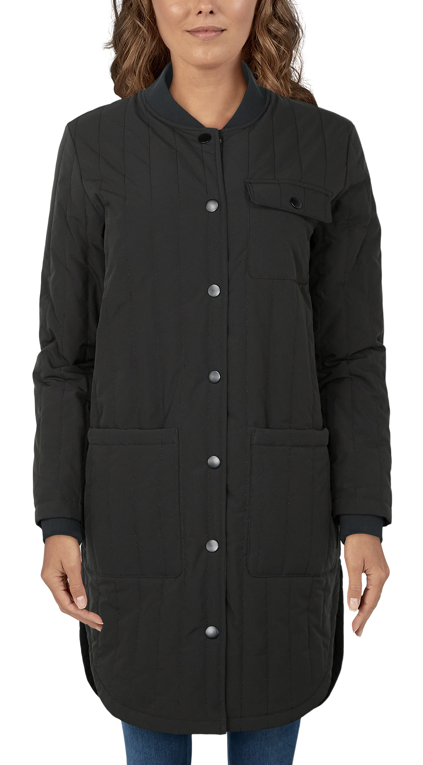 Image of Natural Reflections Quilted Car Coat for Ladies - Moonless Night - L