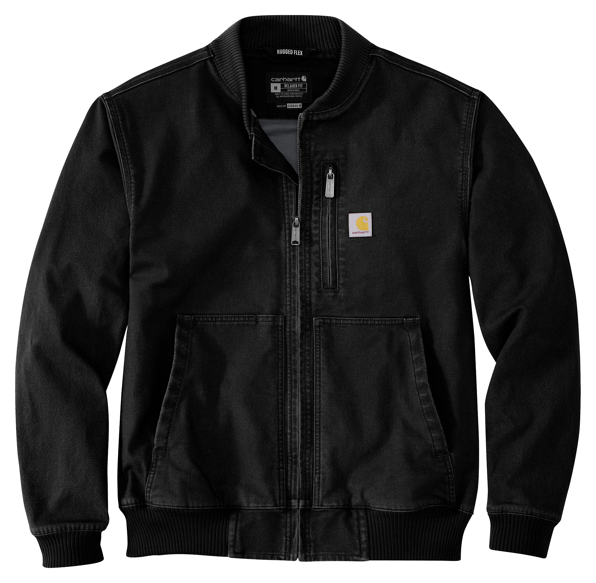Image of Carhartt Rugged Flex Duck Relaxed-Fit Bomber Jacket for Men - Black - XL