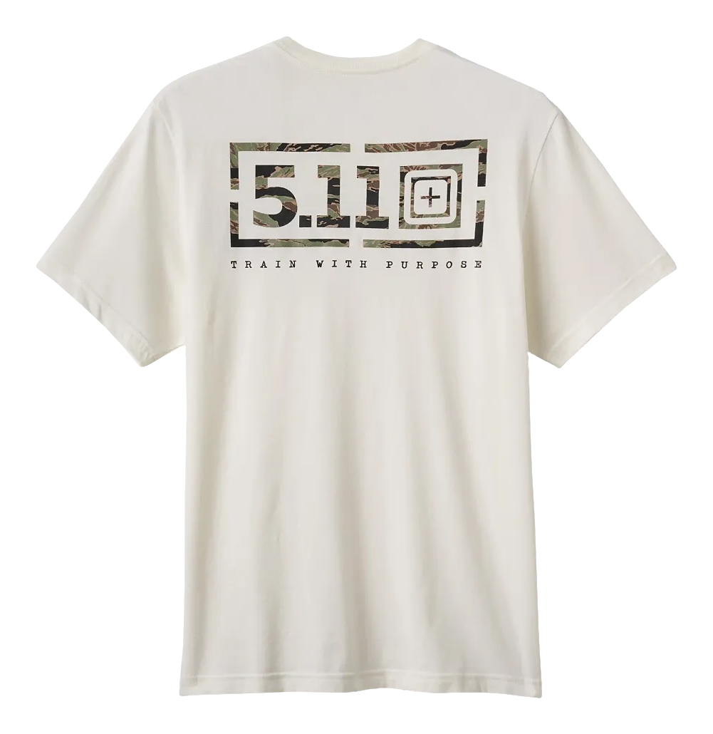 Image of 5.11 Tactical Tiger Camo Lockup Short-Sleeve T-Shirt - Marshmallow - L