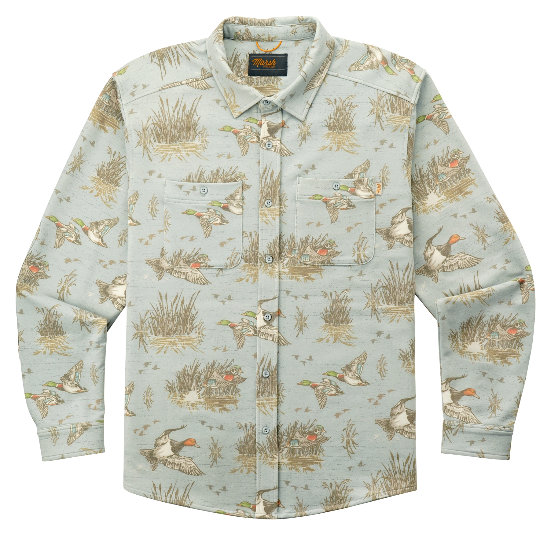 Image of Marsh Wear Fireside Long-Sleeve Overshirt - Smoke