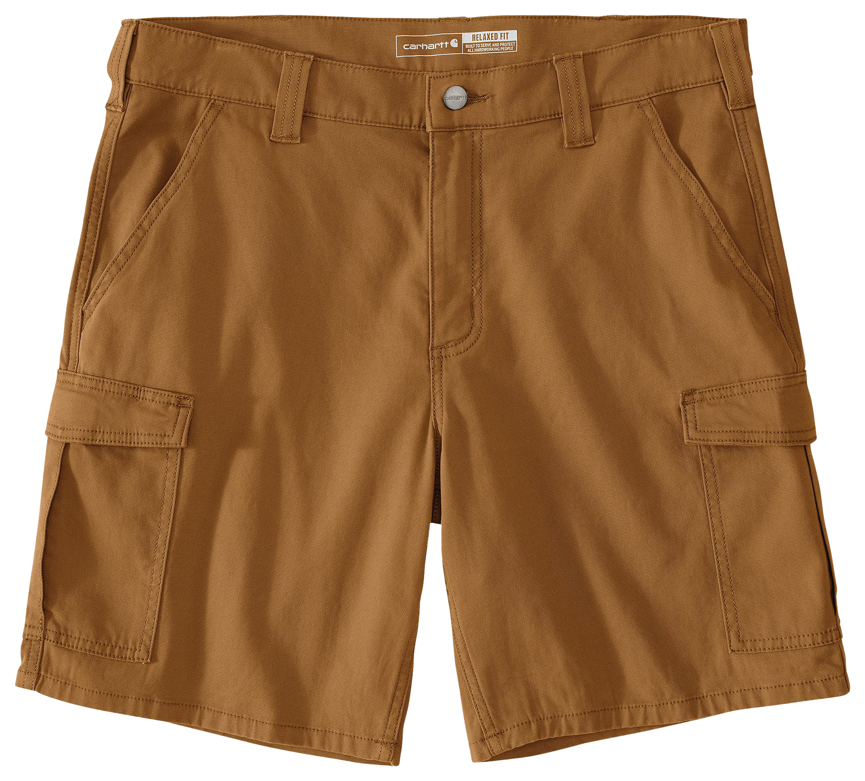 Image of "Carhartt Rugged Flex Relaxed-Fit 9"" Canvas Cargo Work Shorts for Men - Carhartt Brown - 36"