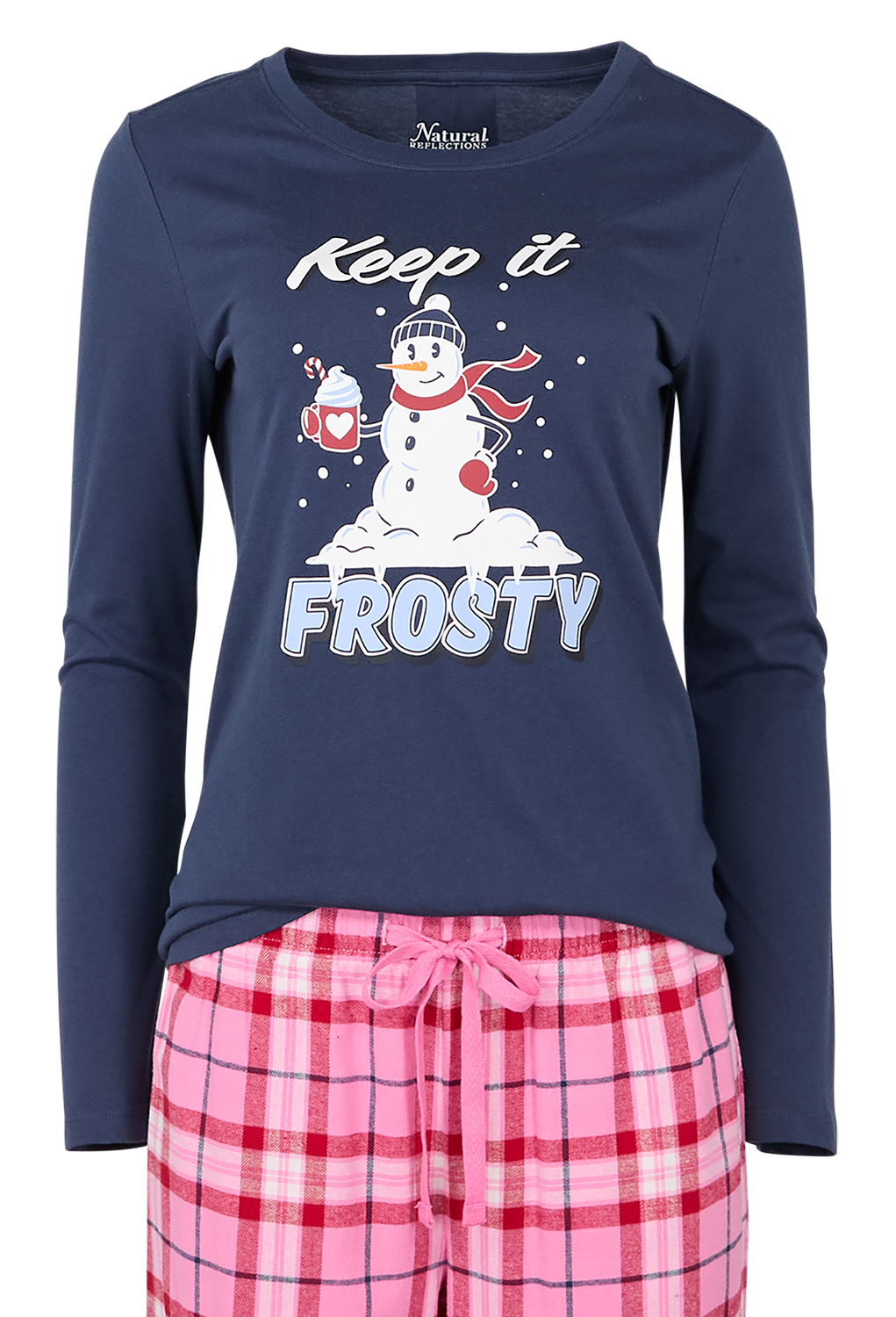 NATURAL REFLECTIONS Keep it Frosty Long-Sleeve Pajama Shirt for Ladies